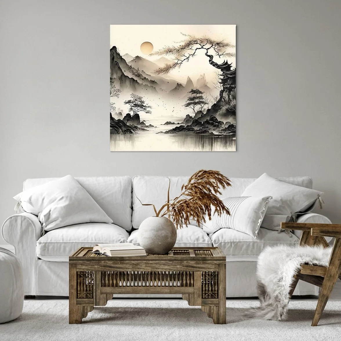 ARTTOR Dekoracja ścienna Salon Azja Japonia Widok Obraz na płótnie w ramie 70x70cm Nowoczesny Sypialnia Kuchnia Deko Sztuka na ścianę Duży Obrazy Art Foto Wall Decor Canvas AC70x70-5777