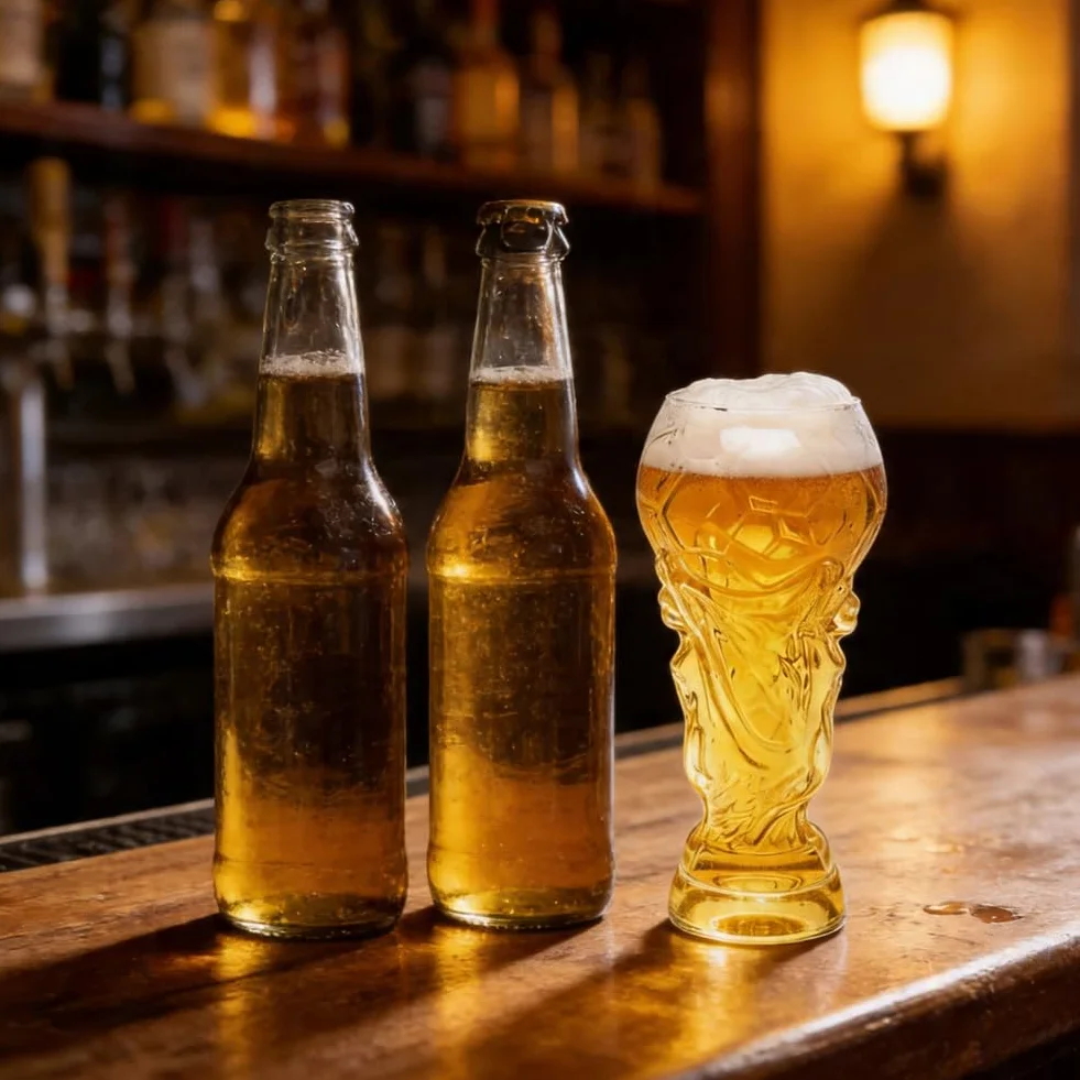 Piłka nożna, kufel do piwa, do obserwacji piłki nożnej, szklanki do piwa, koktajli, na imprezę piłkarską (przezroczyste szklanki do piwa A-600 ml)