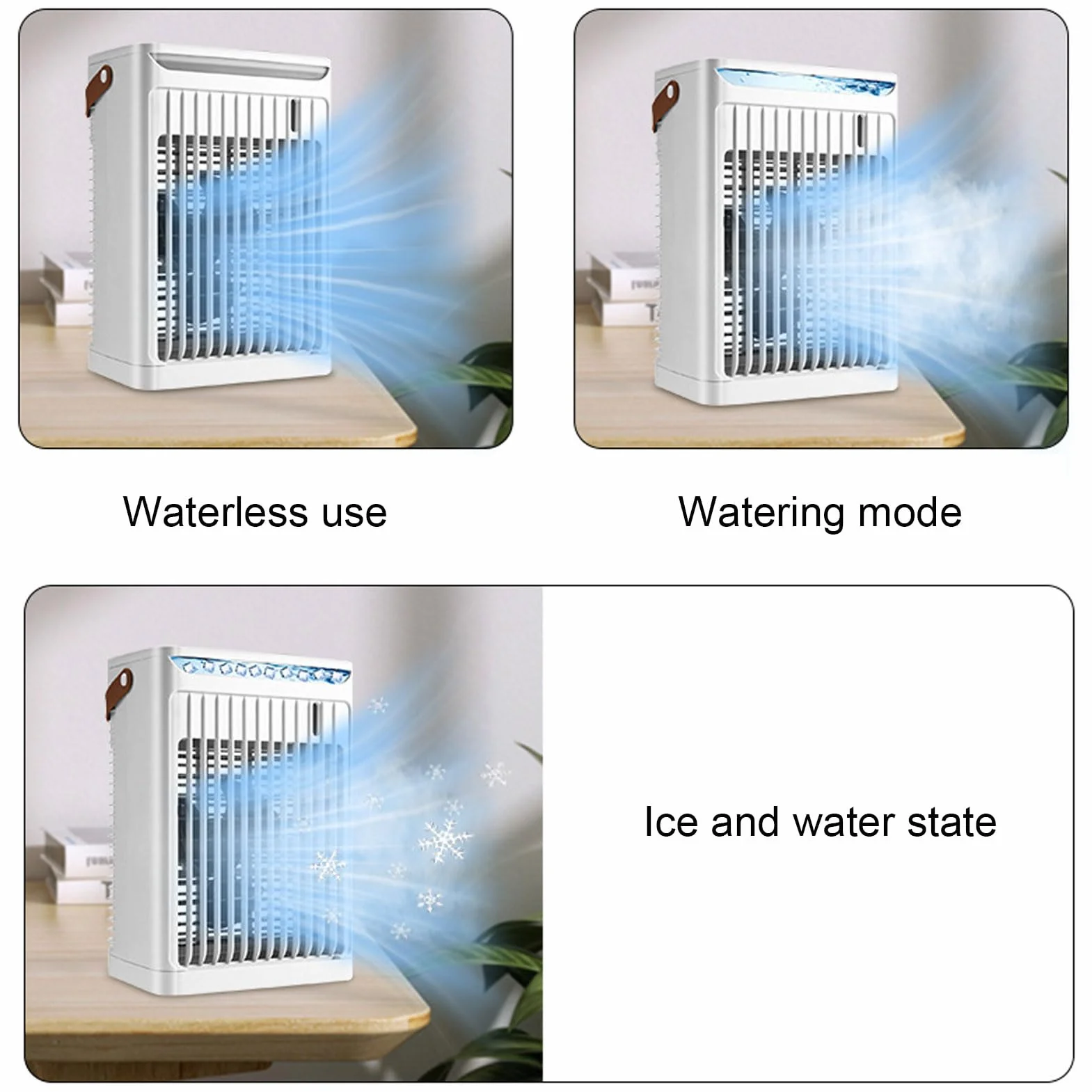 Przenośny Klimatyzator 2 Zimne Mgły 5 Prędkości Wentylatora 7 Diod LED 680 Ml Zbiornik USB Mini Cooler Nawilżacz Mgłowy do Domowego Biura