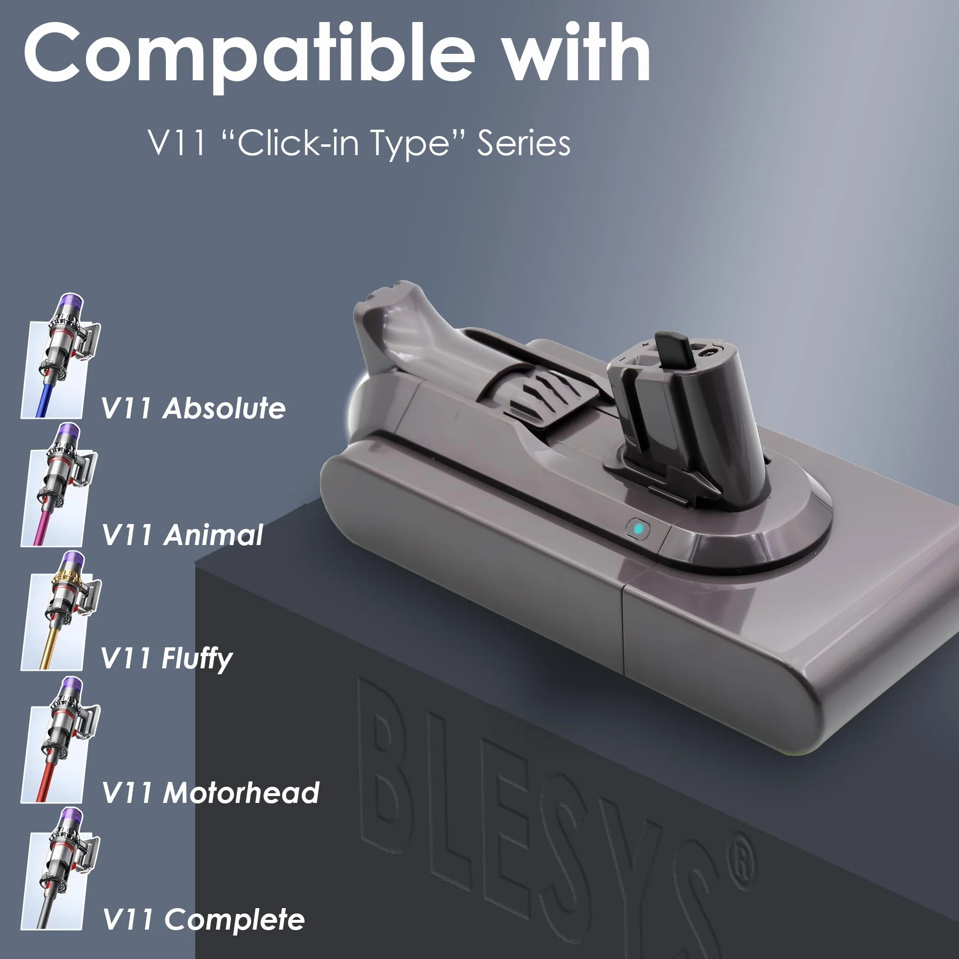 BLESYS Zamiennik baterii do Dyson V11 SV15 Typ Click-in (montaż na przycisk)