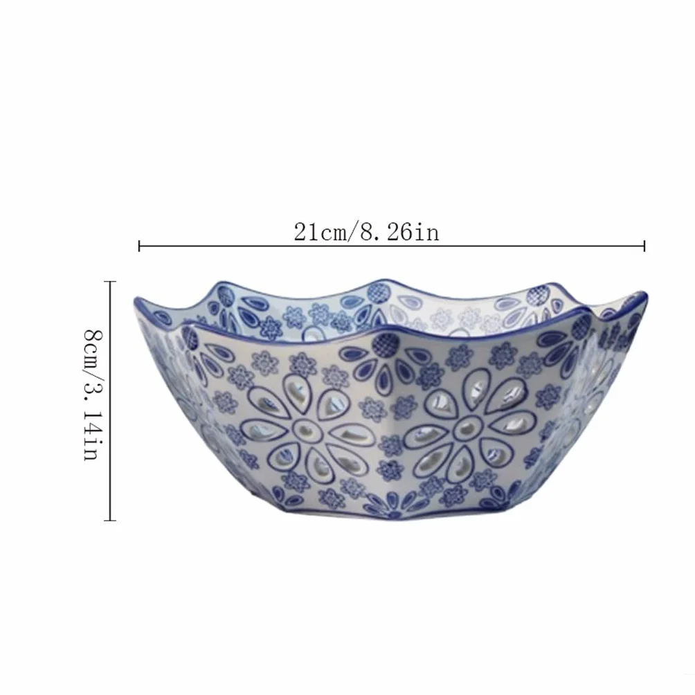 Miski na owoce niebieska i biała porcelanowa ceramiczna pusta skórka melona płyta do przechowywania talerz orzeźwieniowy talerz talerz na owoce przekąski suszone przekąski kosz na owoce i