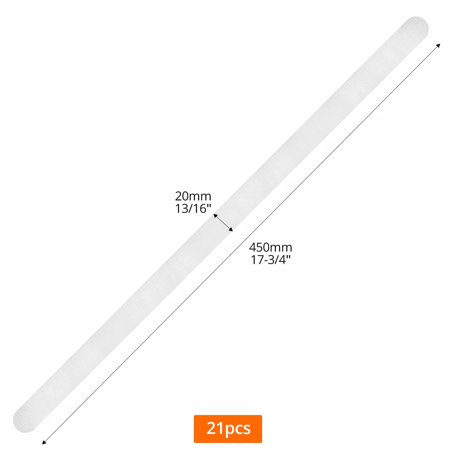 QWORK® 21 sztuk antypoślizgowych naklejek pod prysznic, 45 x 2 cm, przezroczyste samoprzylepne paski antypoślizgowe do wanny i podłóg łazienkowych