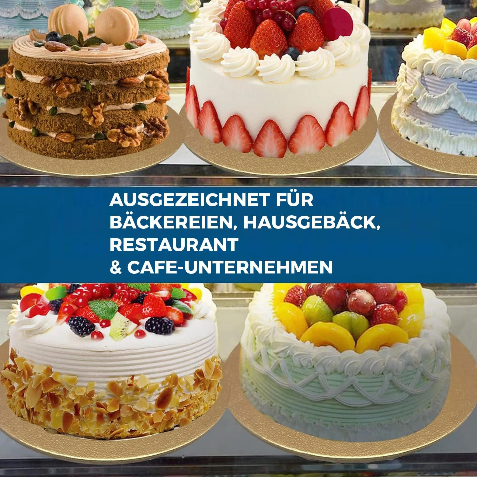 6 szt. podkładka na tort okrągła, deska do ciasta, okrągła 20 cm, patera na tort, karton złoty i srebrny, po 3 sztuki, biała podkładka do ciast i tortów, nadaje się do kontaktu z żywnością