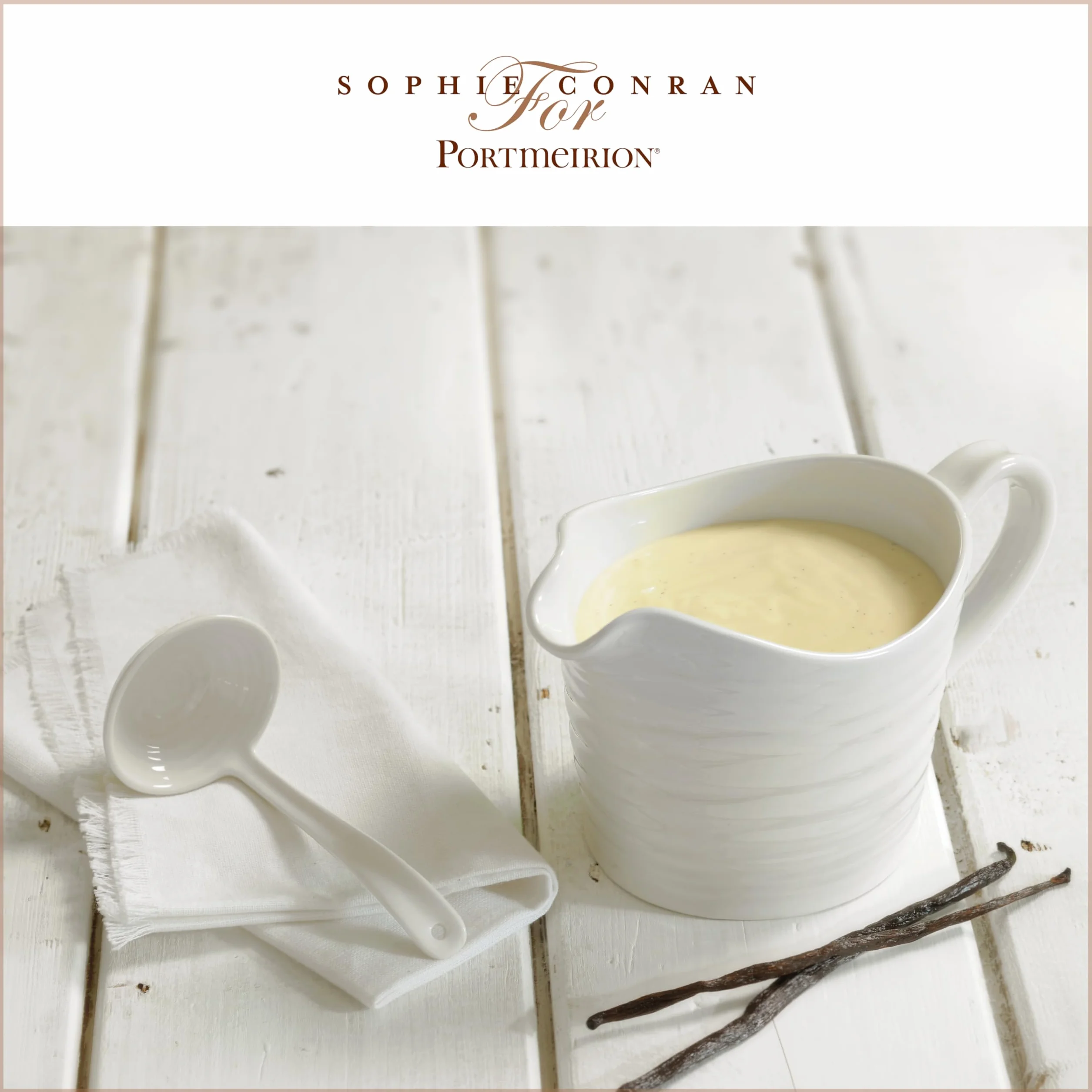 Portmeirion Dom i prezenty CPW78895-XP dzbanek na sos i mini chochla, porcelana, biała, 18,5 x 11 x 13 cm