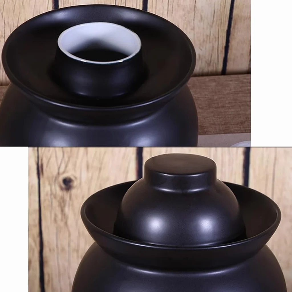 Ceramiczny słoik na ogórki z pokrywkami, tradycyjny chiński porcelanowy garnek na ogórki, ceramiczny garnek do fermentacji z pokrywką z uszczelką wodną, garnek do kiszenia kapusty(Niebieski-1,5 kg