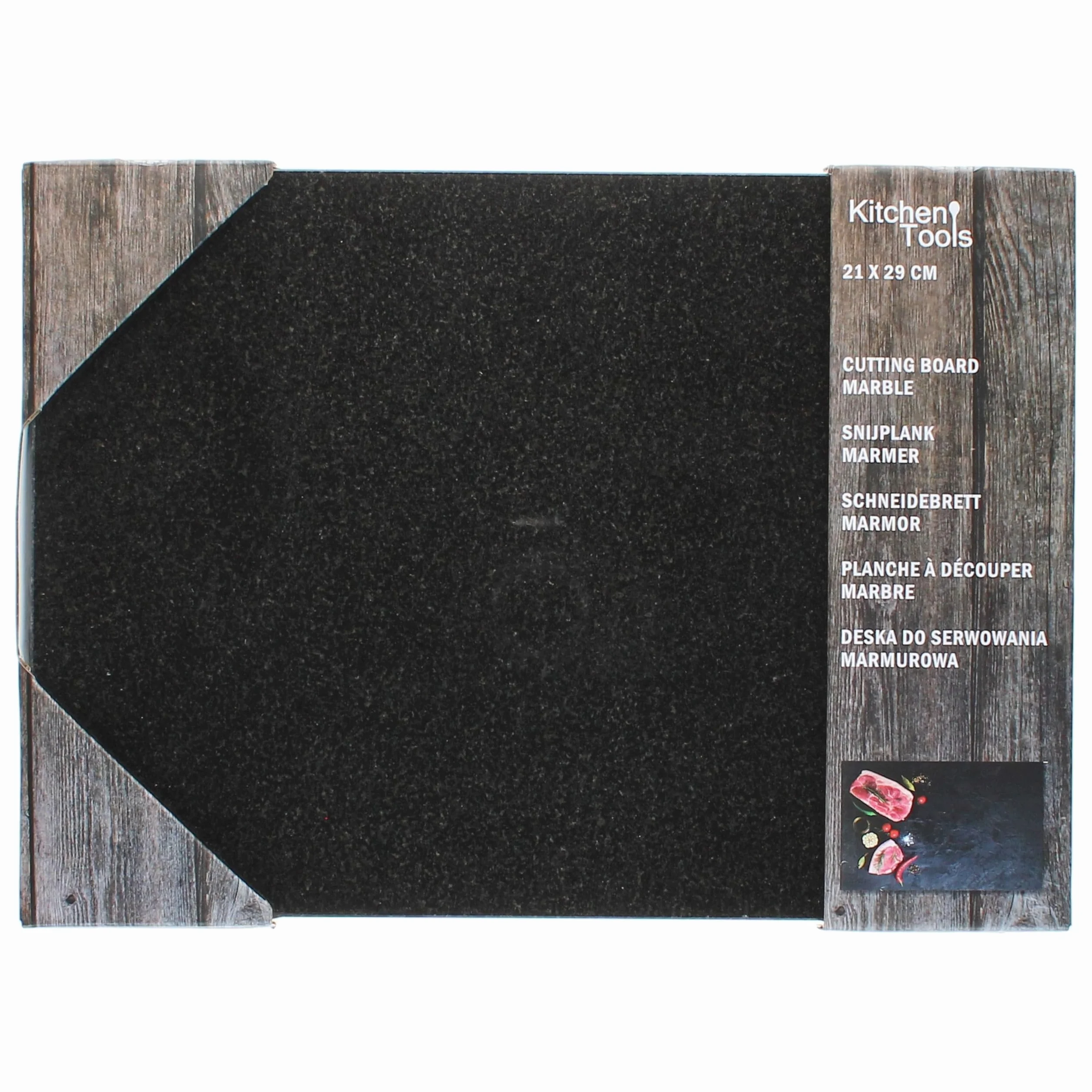 Kamienna deska do krojenia 29 x 21 cm, czarna, naturalny marmur, półmisek do serwowania, dekoracyjna podstawka, podkładka, akcesoria I antypoślizgowa