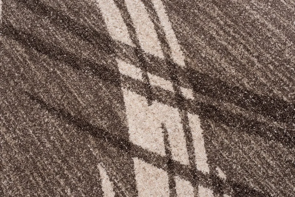Tapiso Sari dywan z krótkim włosiem, nowoczesny, melanż, brązowy, beżowy, paski, fale, do salonu, sypialni, Ökotex 180 x 260 cm
