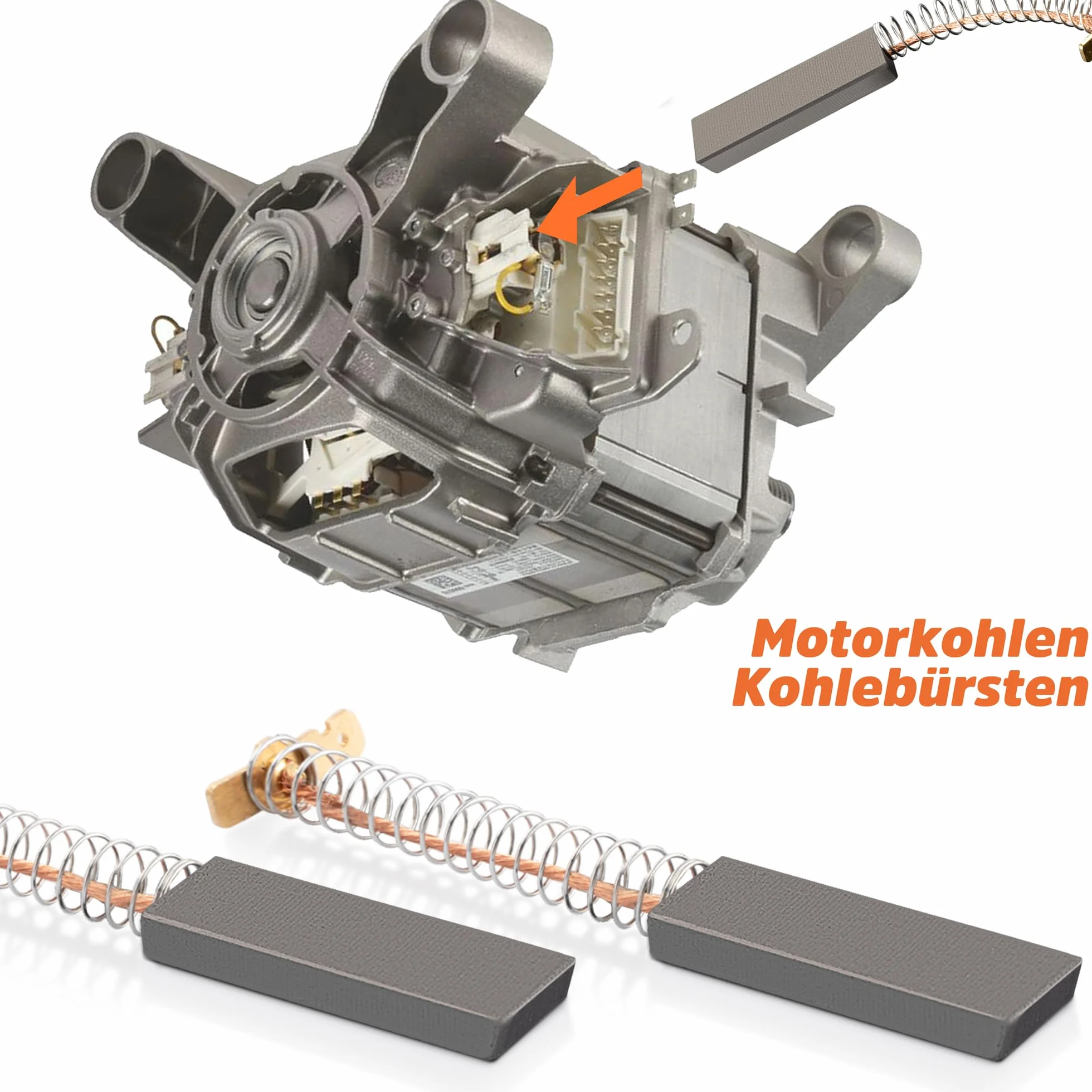 JamBer Szczotki węglowe do pralki, 12.3x4.8x35mm for Bosch Siemens 39 39S39L Series 2pcs Electric Tool Part Brush