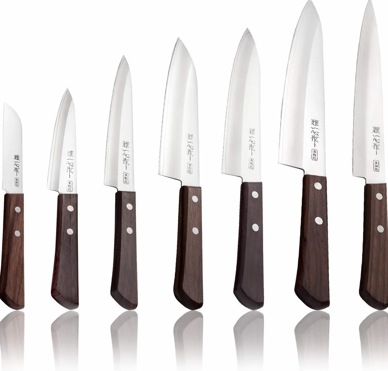 Miyabi Issin Kanetsugu Santoku nóż i stal japońska, AUS-8, stal wysokowęglowa i ergonomiczny uchwyt z drewna różanego, ostrze 170 mm