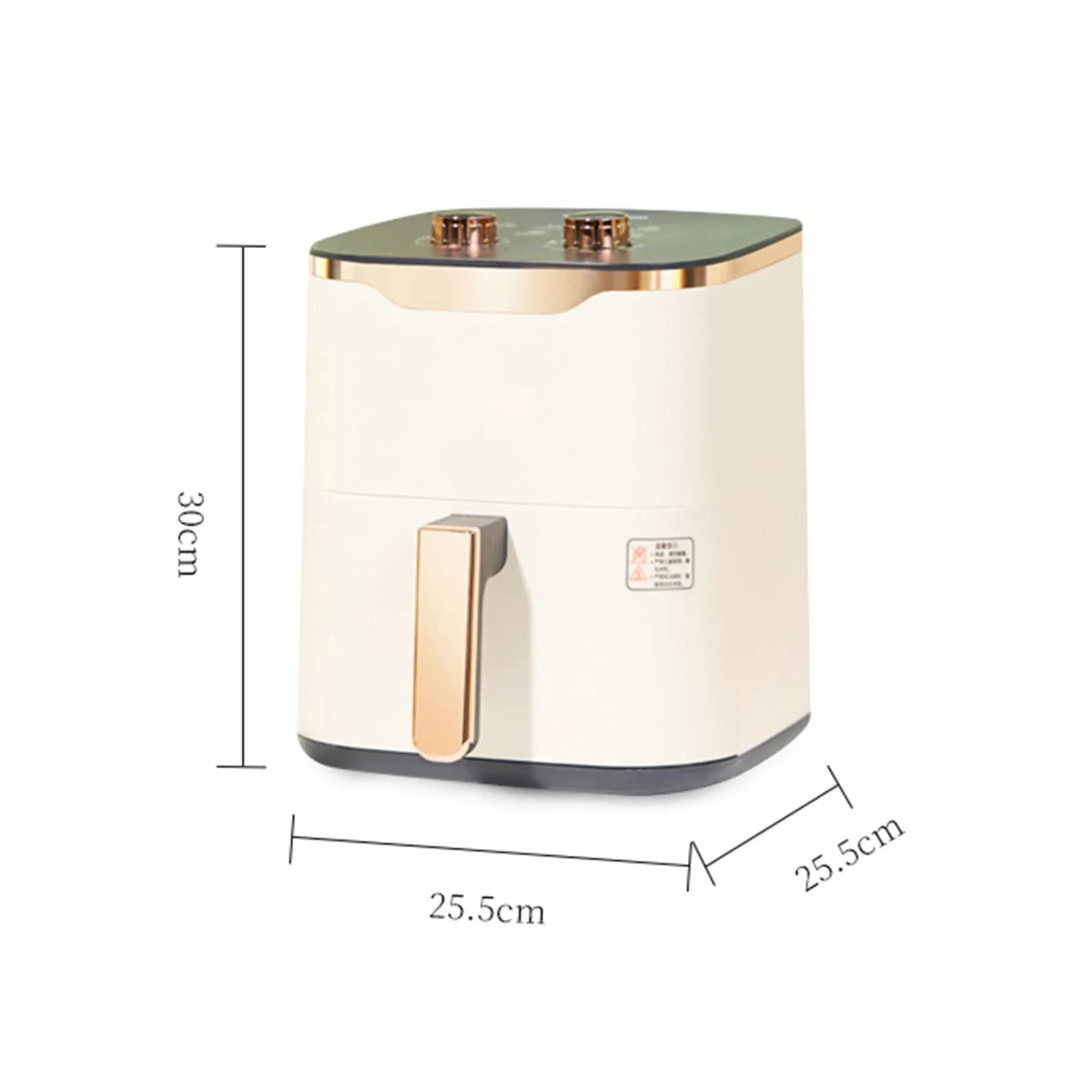 6,5QT Duża Frytkownica Beztłuszczowa, Automatyczne Wyłączanie, Smażenie Bez Oleju, Powłoka Nieprzywierająca, 1350 W Stabilize