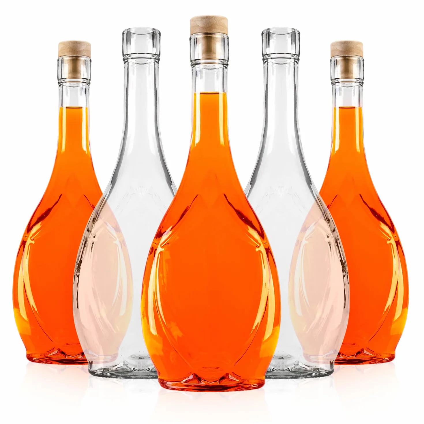 Szklane butelki 500 ml – butelki na wino puste 5 sztuk – szklana butelka z korkiem – butelka szklana Icona – butelki do napełniania
