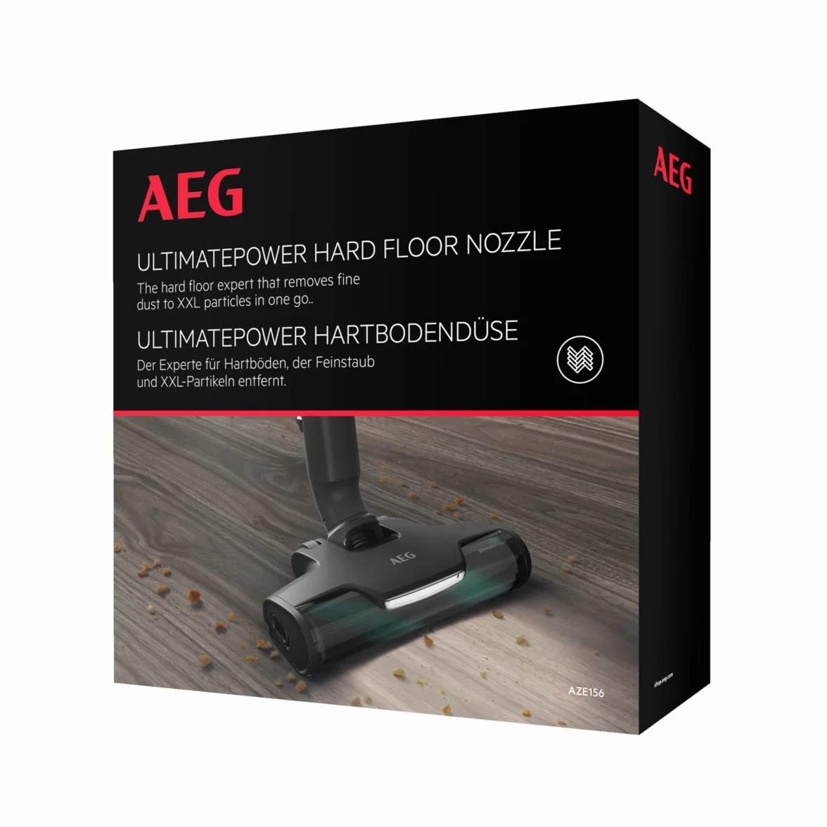 AEG AZE156 PowerPro dysza do twardych podłóg (dysza podłogowa idealna do twardych podłóg, doskonała siła ssąca, światło przednie LED, drobny pył i cząstki XXL, delikatne czyszczenie, do odkurzacza