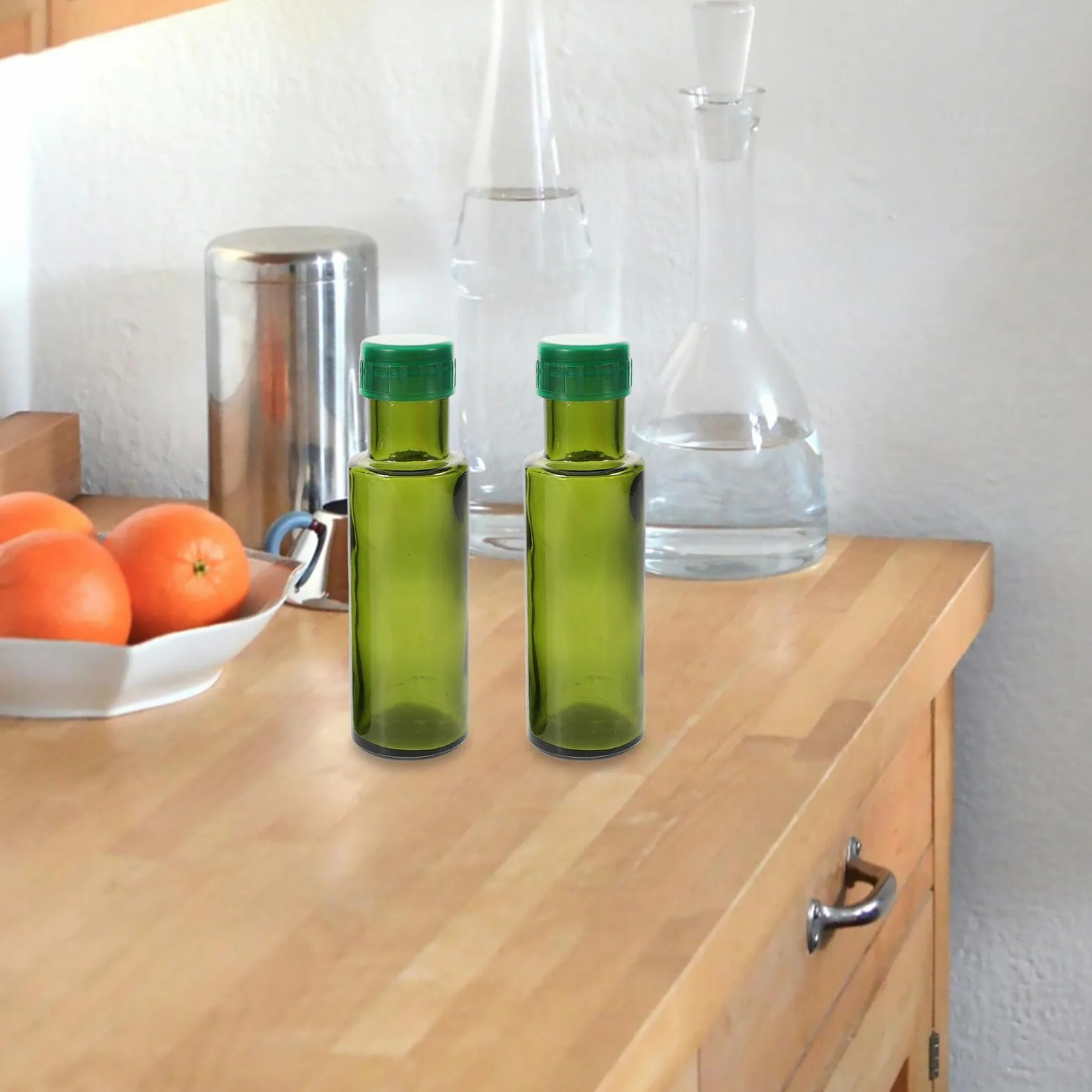 10 butelek szklanych na oliwę z oliwek z nakrętką - 3 uncje/100 ml Mini hermetyczny dozownik do olejów kuchennych, octów, dressingów i sosów - Szklane butelki wielokrotnego użytku do