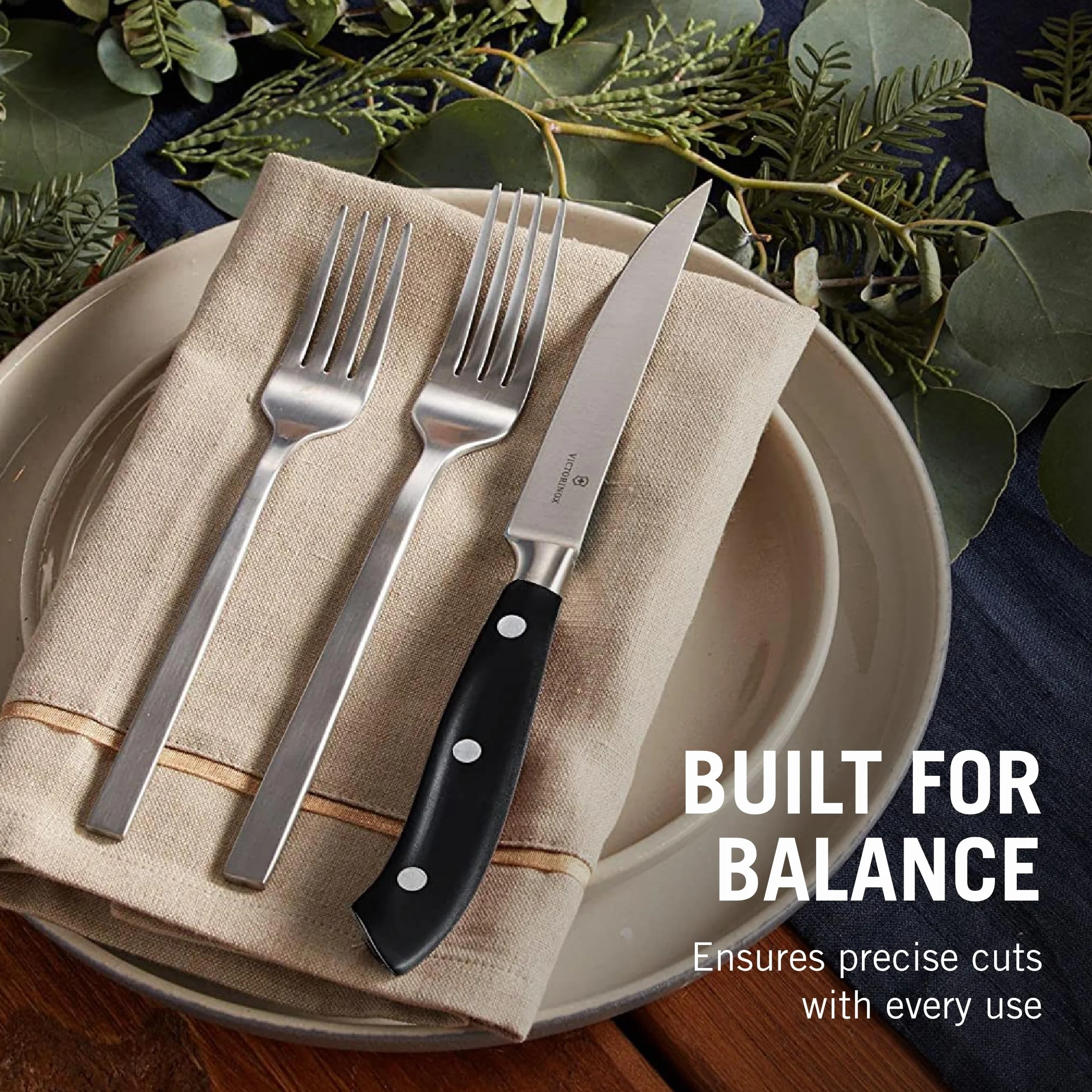 Victorinox Grand Maître Steakmesser 7.7203.12G extra scharfe Klinge Spülmaschinengeeignet Schwarz