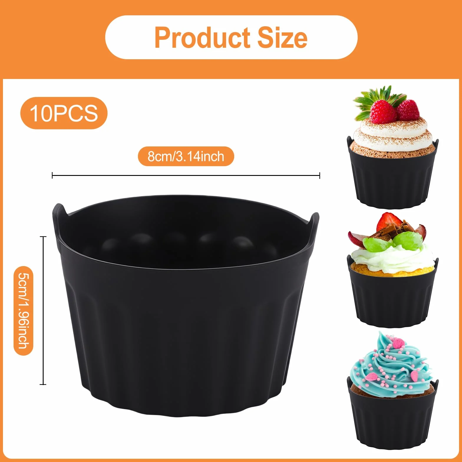 Airfryer silikonowe formy do pieczenia jajek, 8 x 5 cm, silikonowe foremki do muffinek, Airfryer, bez BPA, silikonowe foremki do frytkownicy na gorące powietrze, do muffinek, puddingów, omletów, ciast