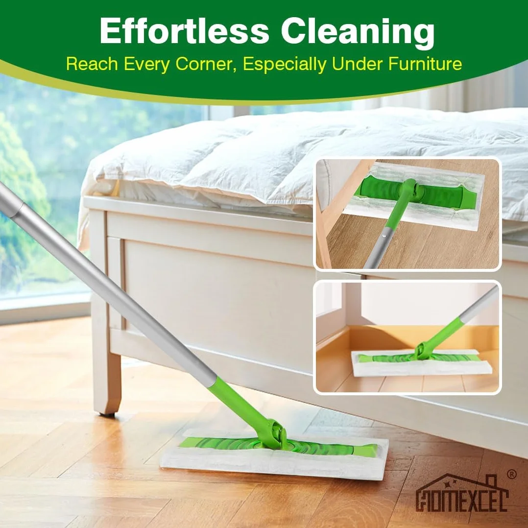 HOMEXCEL Podkładki do zamiatania na sucho kompatybilne z zamiatarką Swiffer - jednorazowe wkłady do kurzu podkładki do mopa do mopa i czyszczenia podłóg, 120 sztuk