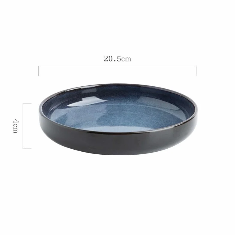 Ceramiczne talerze obiadowe, głębokie, okrągłe naczynie do serwowania kuchni zachodniej, restauracji i domowej kuchni, idealne do owoców i przekąsek, elegancka zastawa stołowa do jadalni
