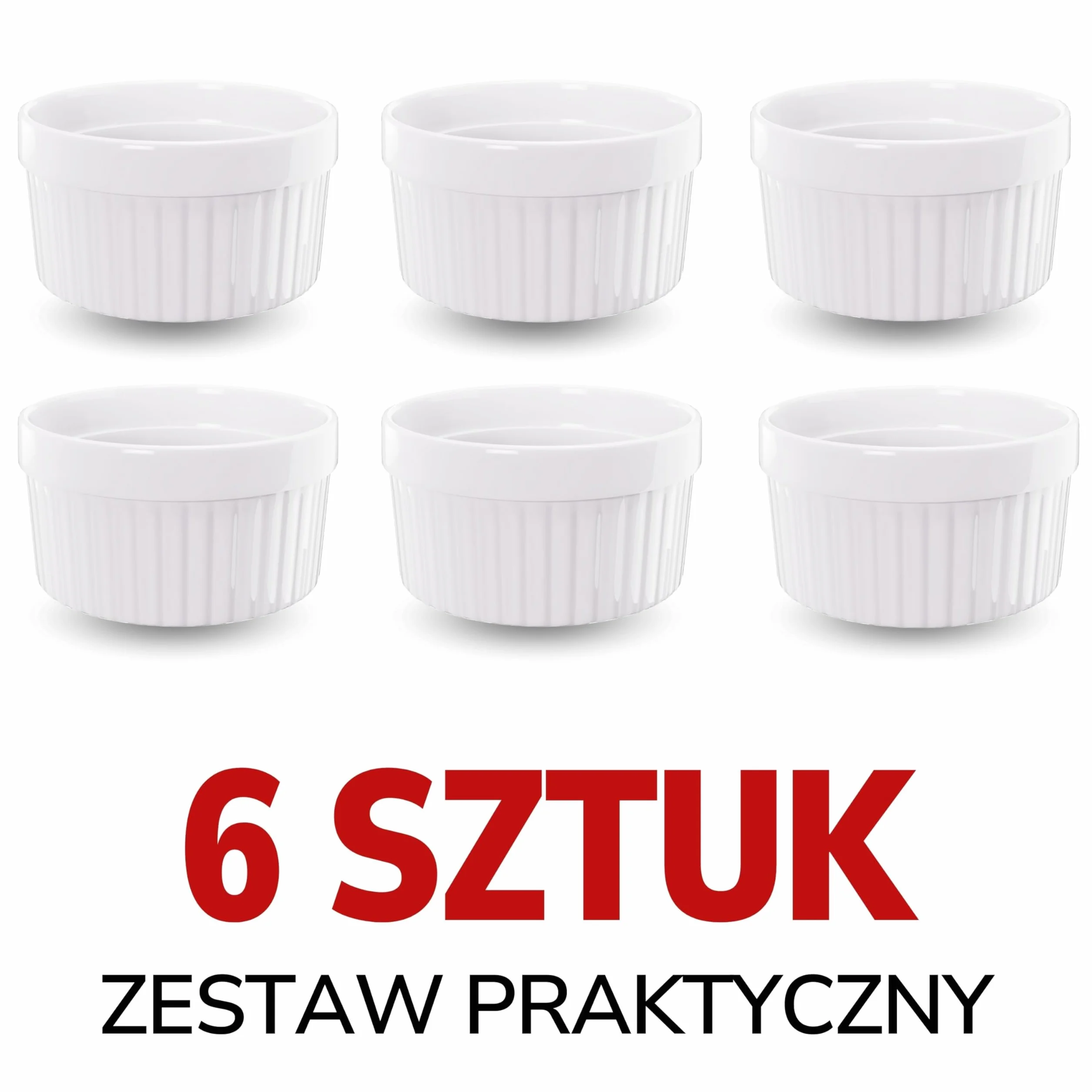 ToCi 6 x kolorowe foremki do piekarnika Ø 9 cm – odporne ceramiczne foremki po 185 ml – kremowe miseczki i miseczki deserowe – formy do pasztetów, czekoladowego sufletu