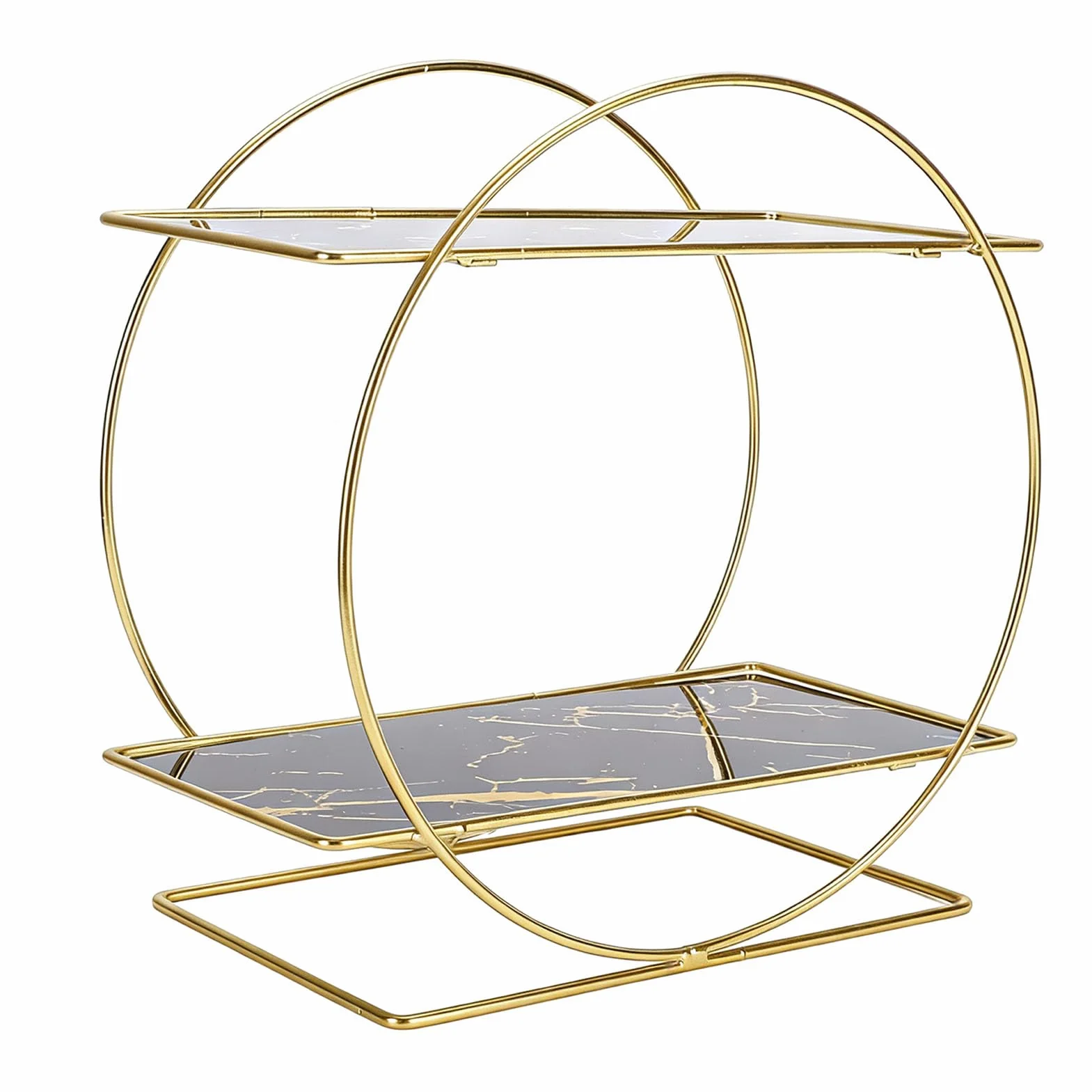 Cocoarm Organizer na ladę łazienkową, 2-poziomowa Półka, żelazny Schowek na Kosmetyki i Produkty do Pielęgnacji Skóry (BLACK)