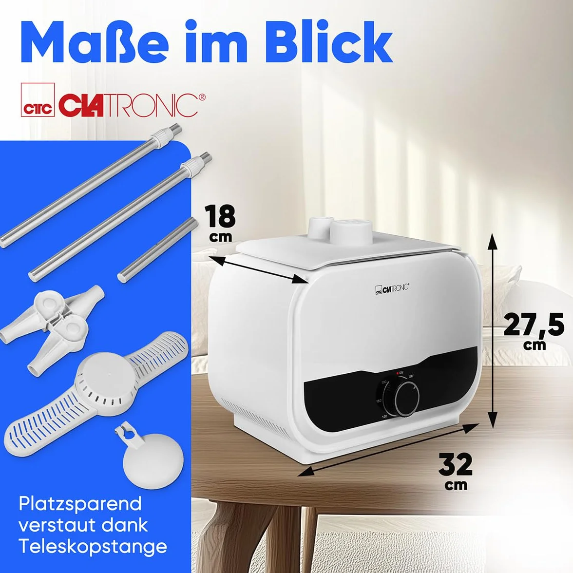 Clatronic 263882 Żelazko z Generatorem Pary, Biały/Czarny, 1200 W