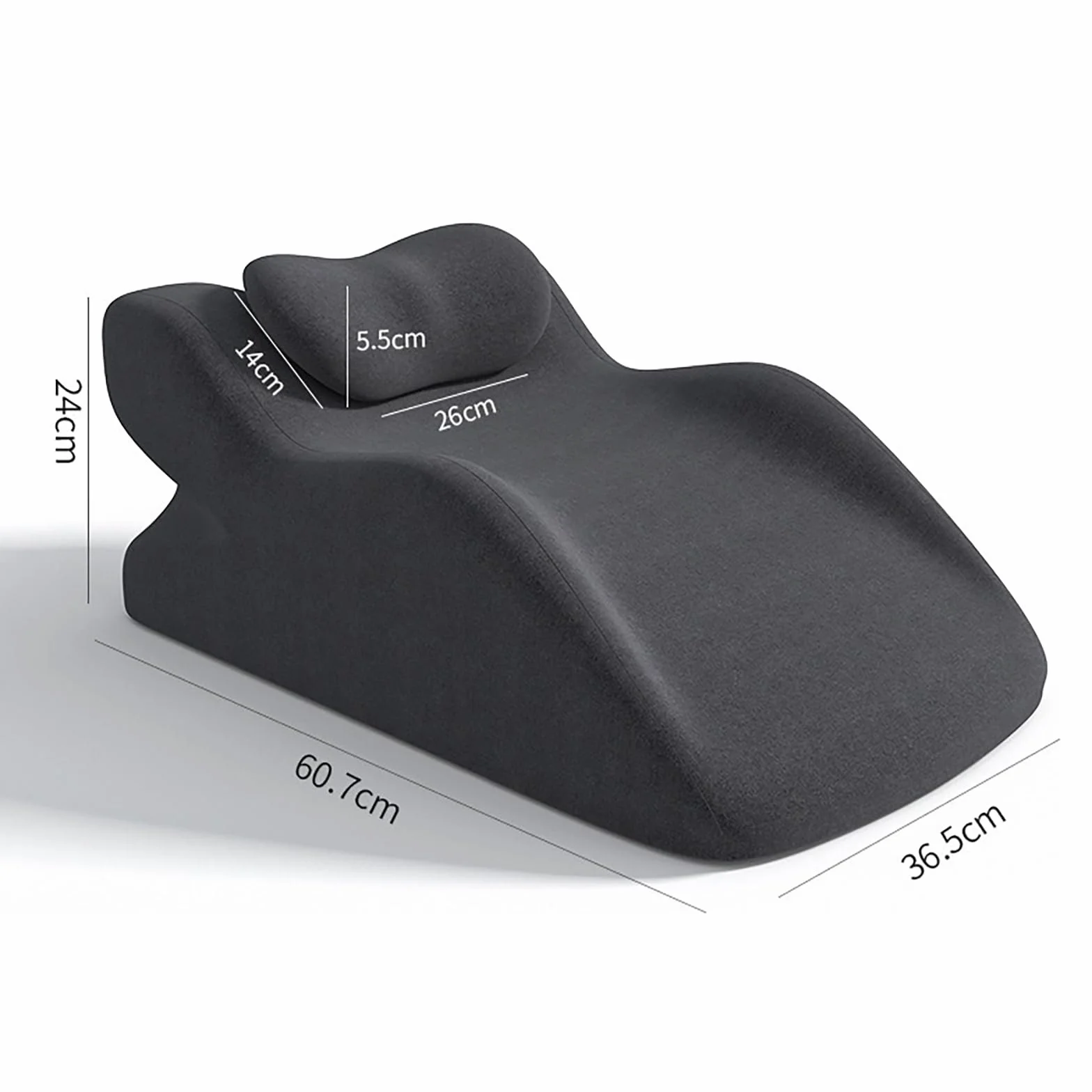 Sweet Spot Pillow Dla Par, Klinowy Podkład 27° Do Ustawienia Pozycji, Poduszka Wspierająca Z Pianki Memory Z Zagłówkiem Do Komfortu W Pozycji Siedzącej I Leżącej,Light gray B-60x36x24cm