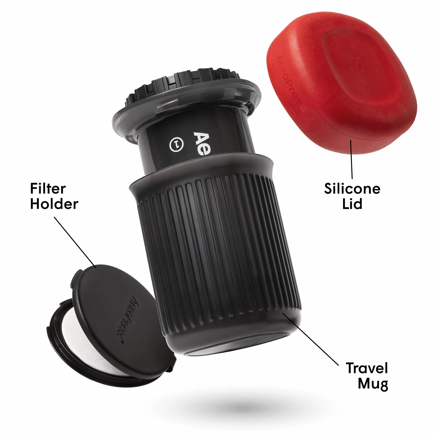 AeroPress Go bardzo mały przenośny ekspres do kawy, idealny na podróże, wycieczki i kemping, wielofunkcyjny French Press, ręczny ekspres espresso & pour-over, 2 min parzenia