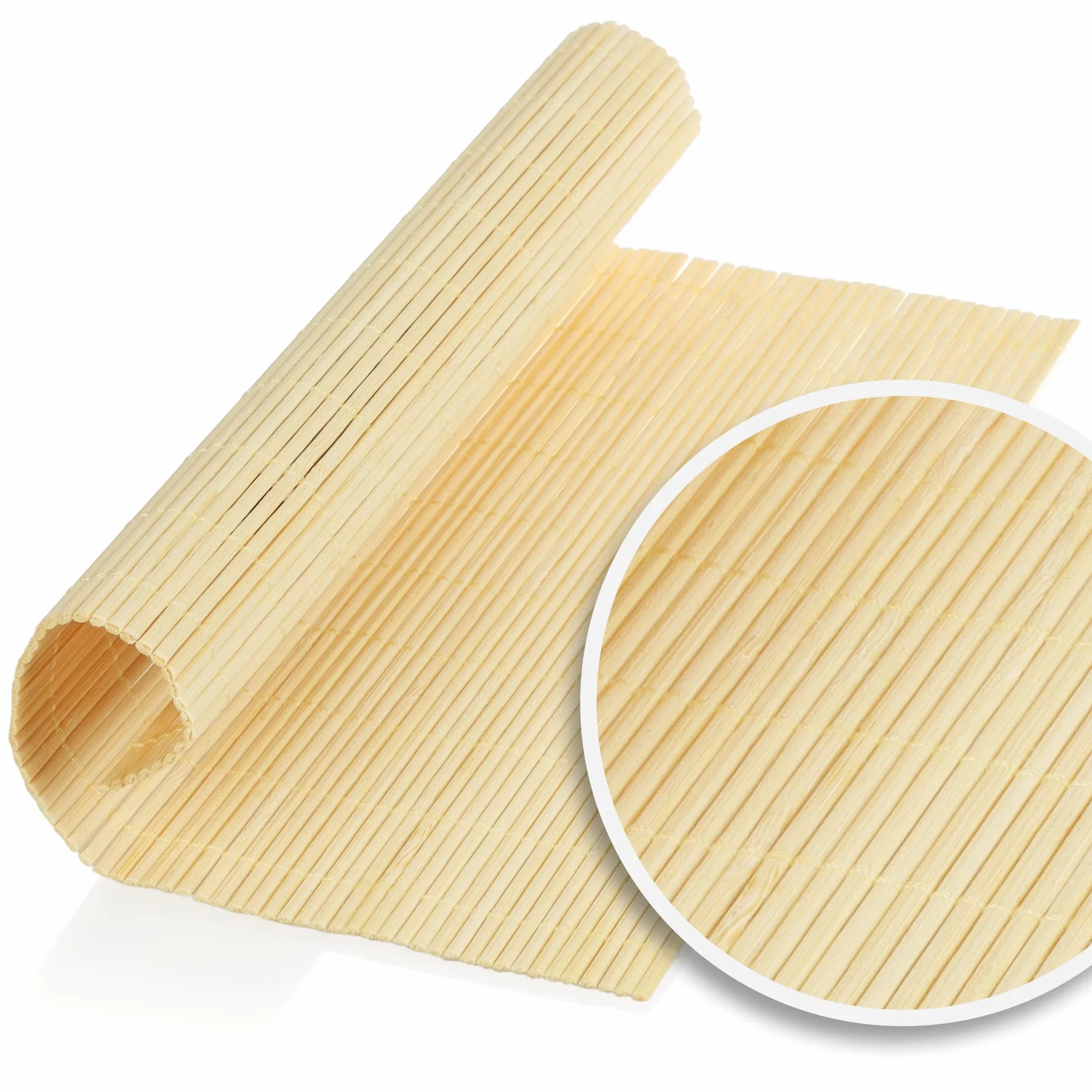 com-four® 7 czesciowy zestaw sushi – z bambusowa mata, paleczkami, ceramicznymi miseczkami i podstawkami – azjatycka zastawa do sosu sojowego, wasabi i dipów (7-czesciowy zestaw sushi)