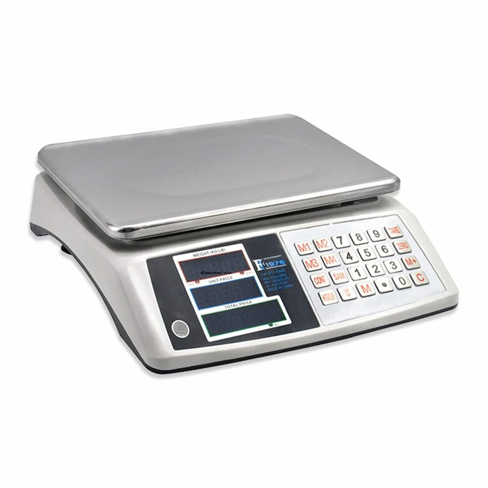 Elektroniczna waga platformowa, 40 kg/5 g, stal nierdzewna, wodoszczelna, cyfrowa waga cenowa, do poczty, przemysłu, sklepu, sklepu