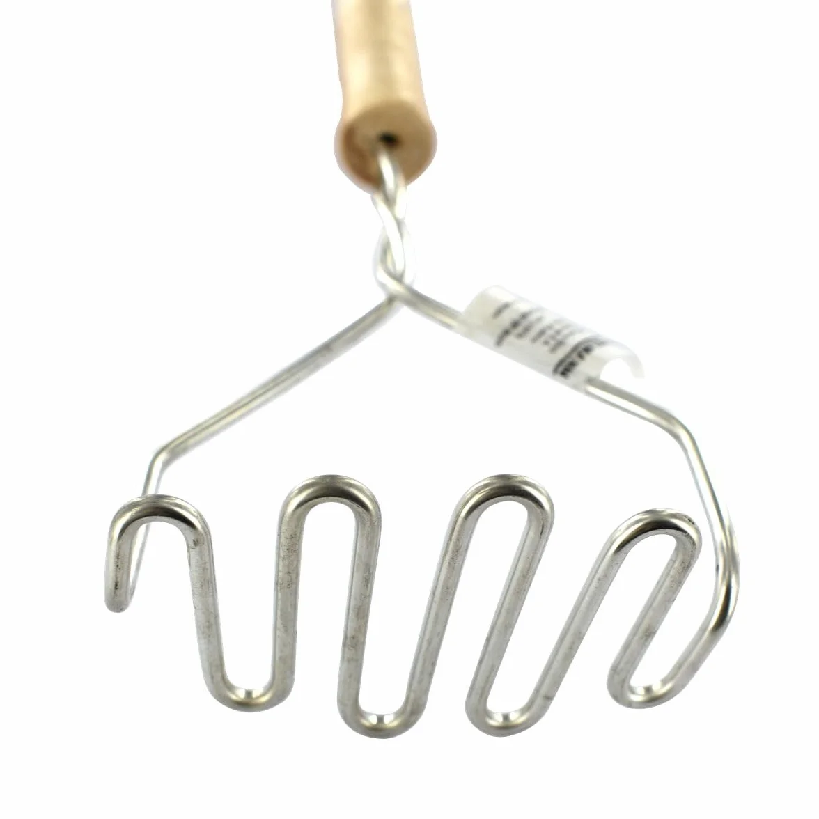 Fackelmann 521417 Ręczna prasa do puree, wyciskarka do warzyw, profesjonalna prasa do puree, kruszy warzywa, drewno, stal nierdzewna, 29 x 9,5 x 5,5 cm