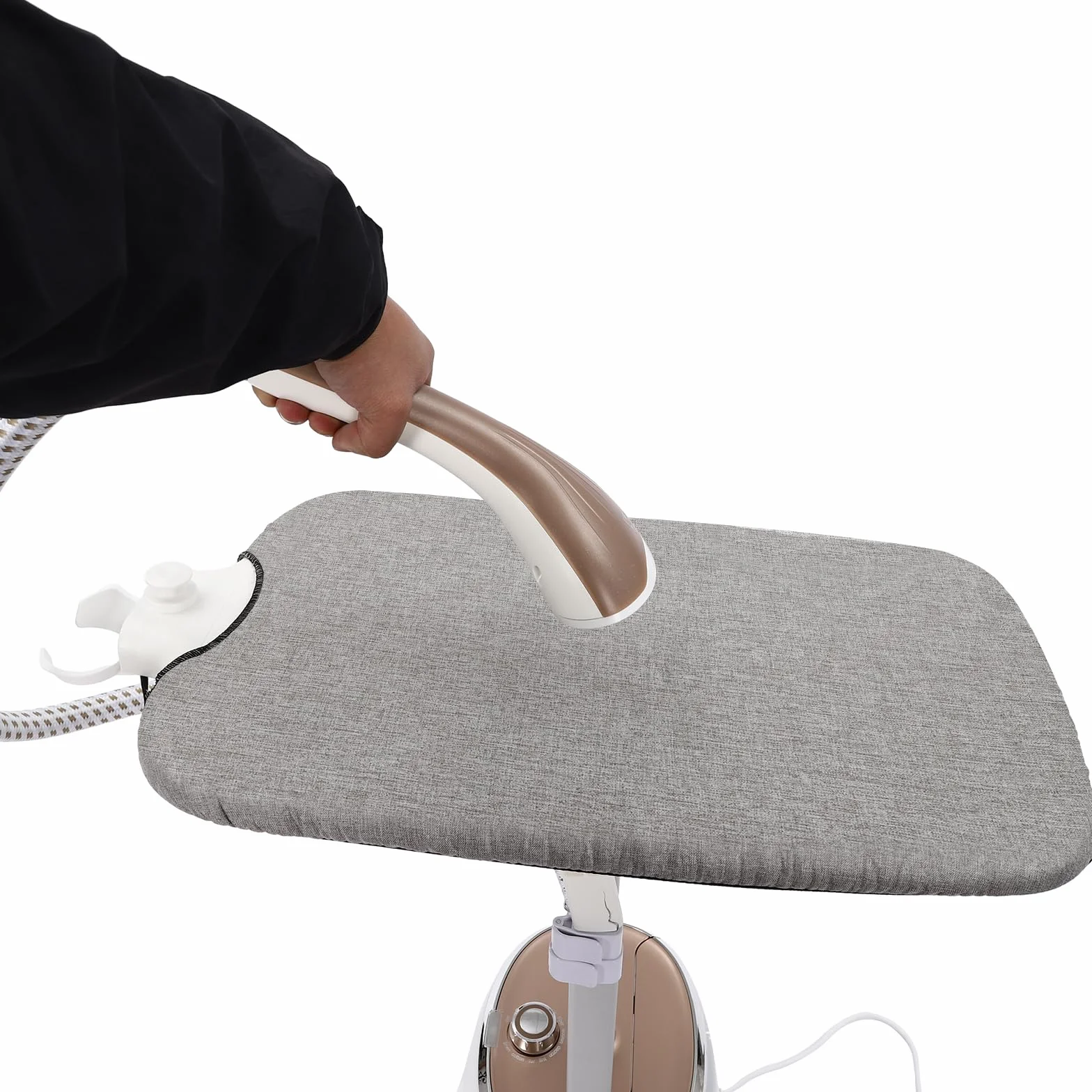 Prasownica parowa – 1800 W, 35 g/min, stała para. Dziesięciostopniowa regulacja, 1,6-litrowy zbiornik na wodę, łatwe odkamienianie poprzez płukanie, duża płyta parowa, biała, szara (ZG-MT01)