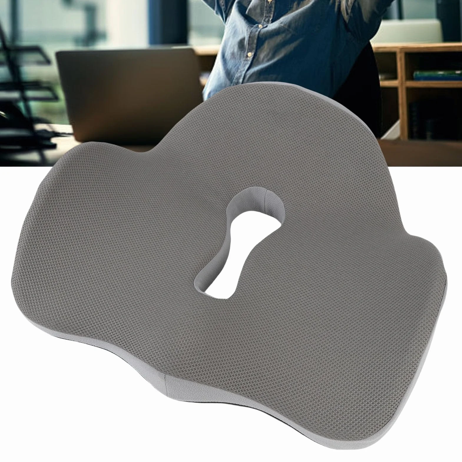 Yinhing Poduszka do Siedzenia Ergonomiczna z Pianki Pamięci na Krzesło Biurkowe dla Kierowców (GREY)