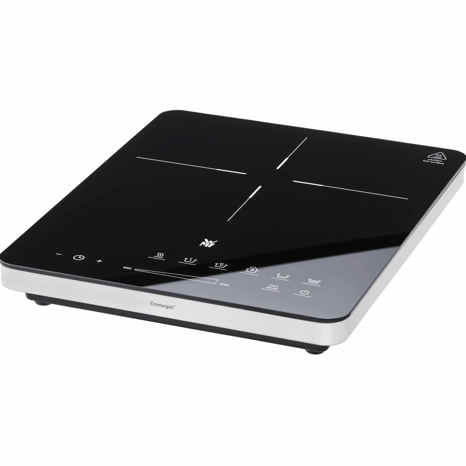 WMF Kult X mobilna płyta indukcyjna do 28 cm, płyta indukcyjna 1 płyta kuchenna, 8 stopni, rozpoznawanie garnków, wyświetlacz dotykowy, ceramika szklana, funkcja timera, 2100 W