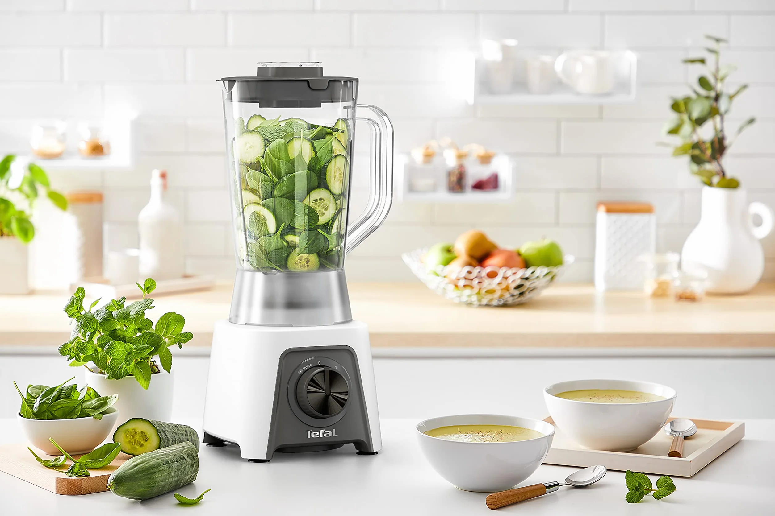 Tefal Blendeo Blender Kielichowy, Biały/Szary, 1.5 l