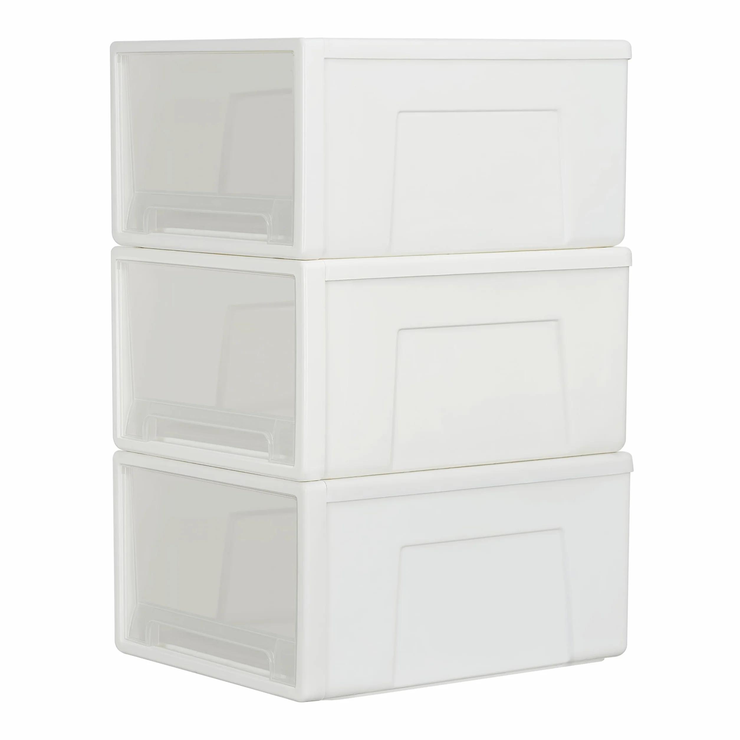 Cetomo D1050 x 3 50 l x 3. Plastikowe szuflady do przechowywania do układania w stos, pudełko do przechowywania, wielofunkcyjne pojemniki do sypialni, łazienki, szafy, akademika, pokoju