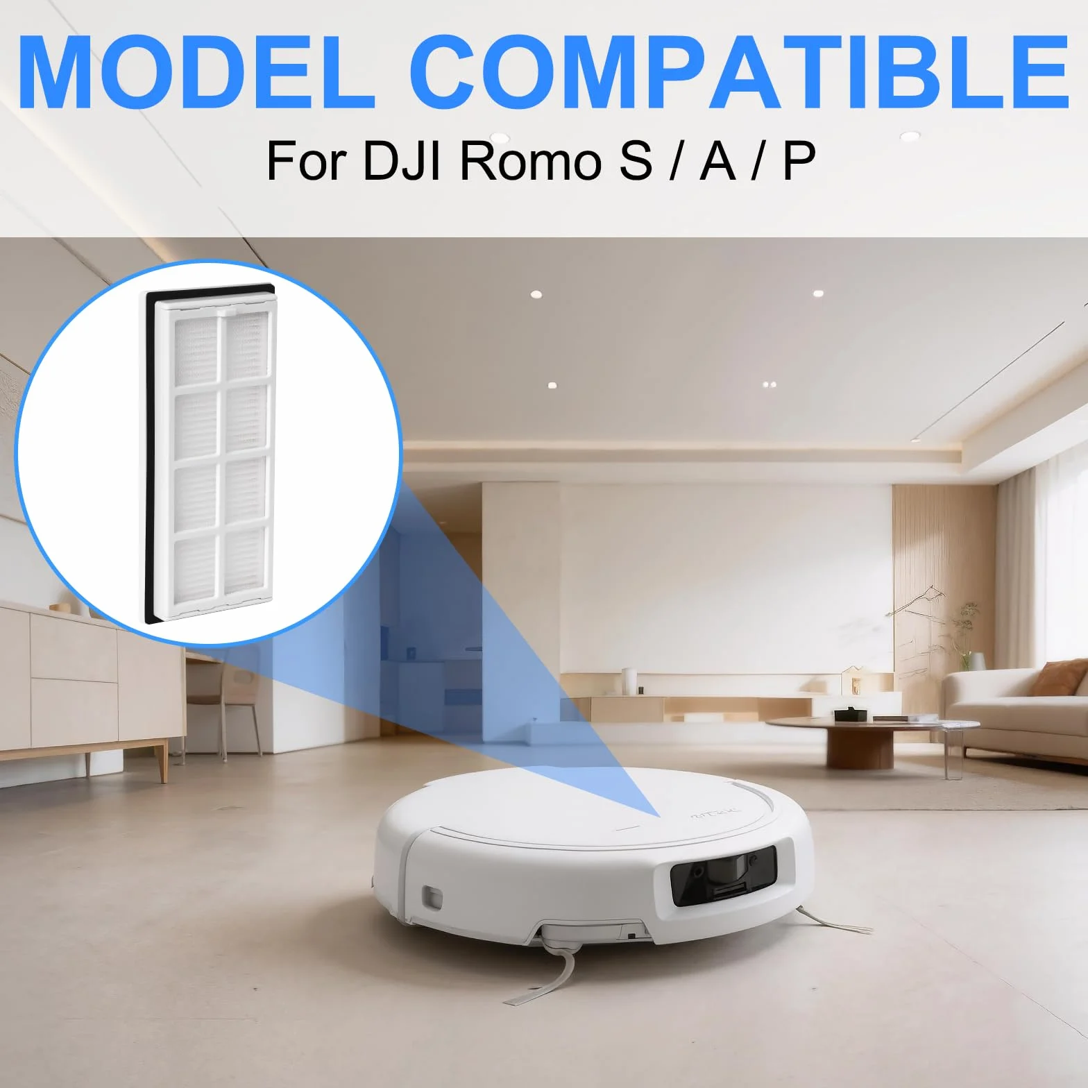 Filtr Hepa akcesoria kompatybilne z DJI ROMO S/ROMO A/ROMO P robot odkurzający, części zamienne, filtr do czyszczenia gospodarstwa domowego, filtr do zamiatania, nadaje się do ponownego użytku