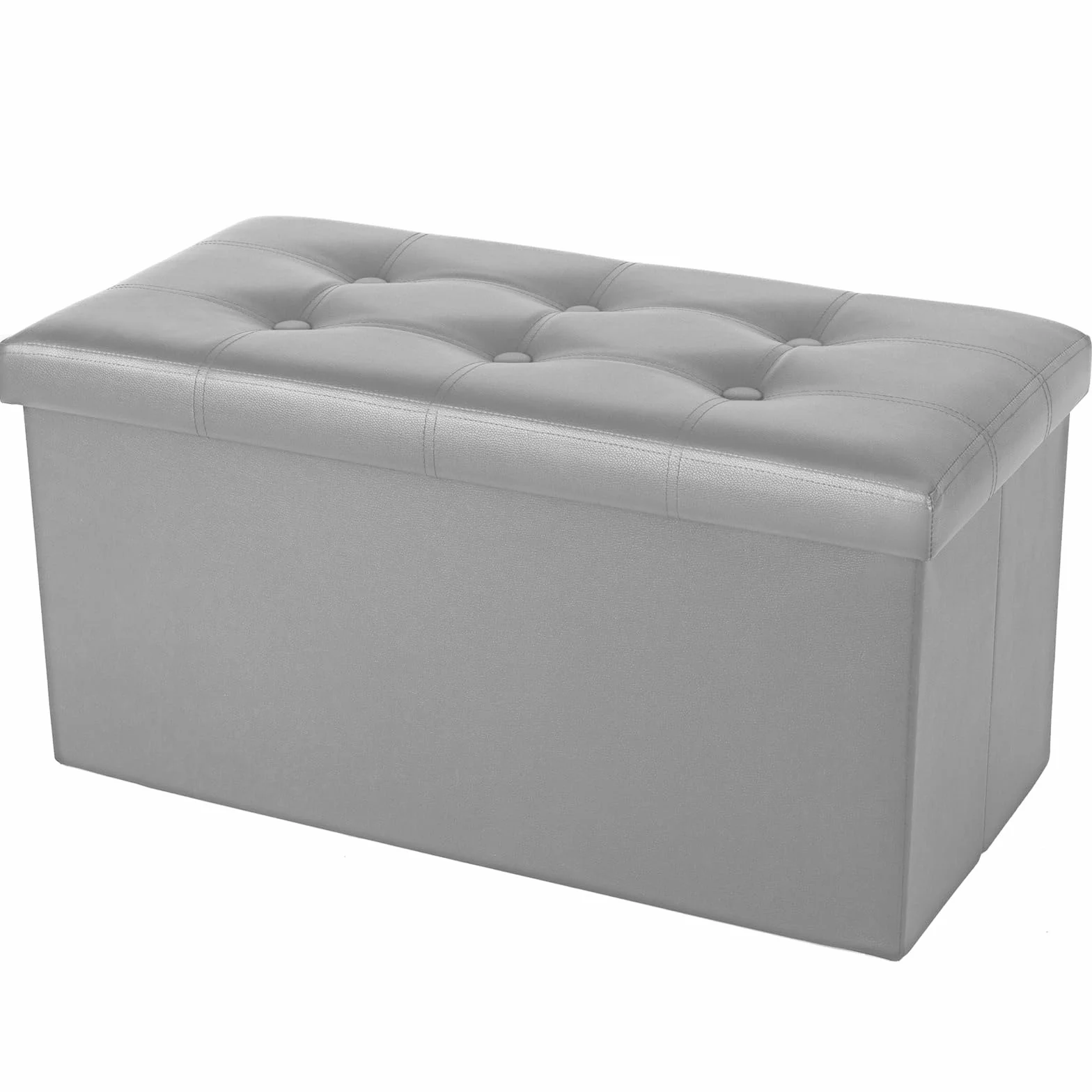 COSYLAND Składany stołek z miejscem do przechowywania 80 L 150 kg 76×38×38 cm Szary perłowy