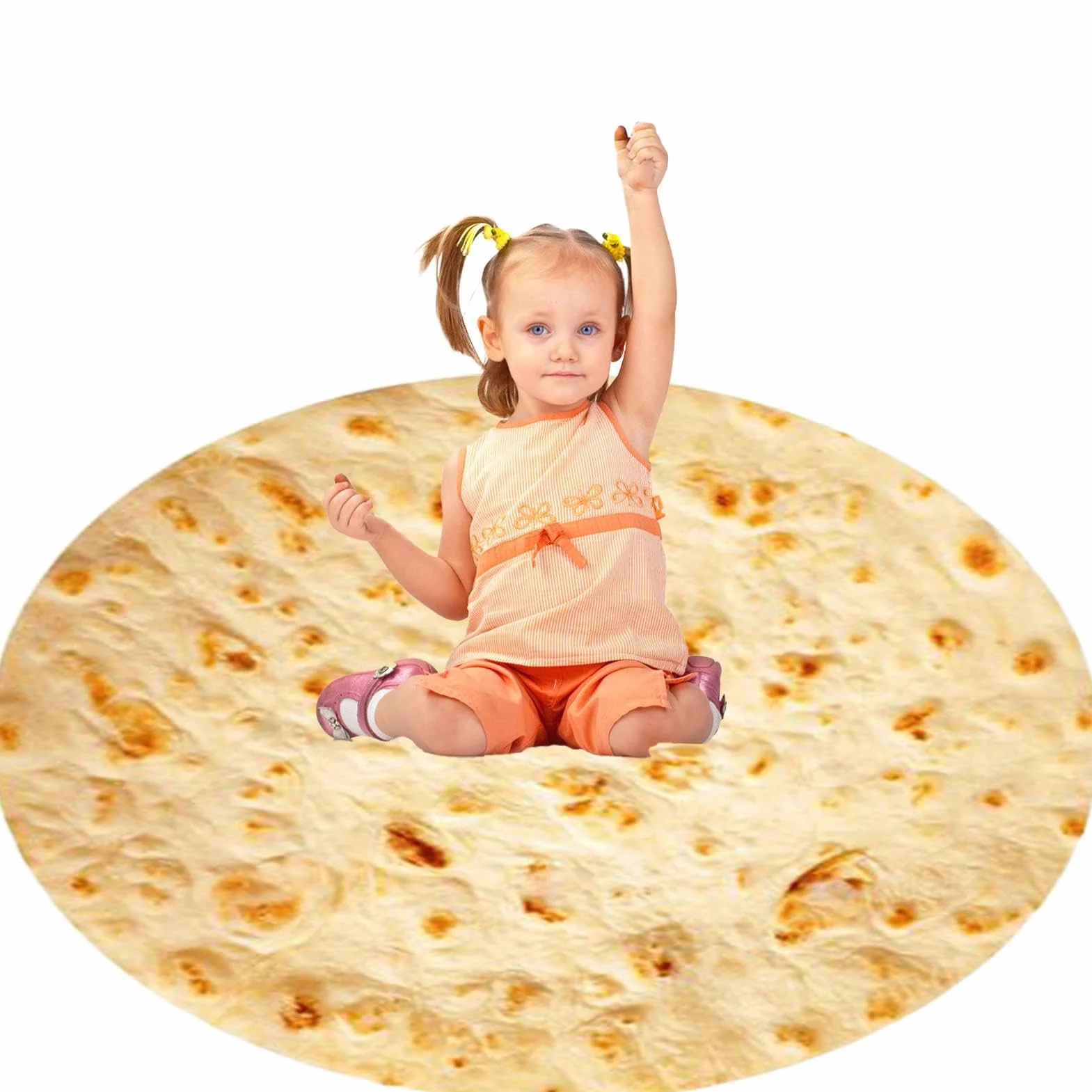 Koc do rzucania i owijania, miękki aksamitny koc Taco, duży okrągły burrito owijany dla dorosłych i dzieci, realistyczny tortilla taco