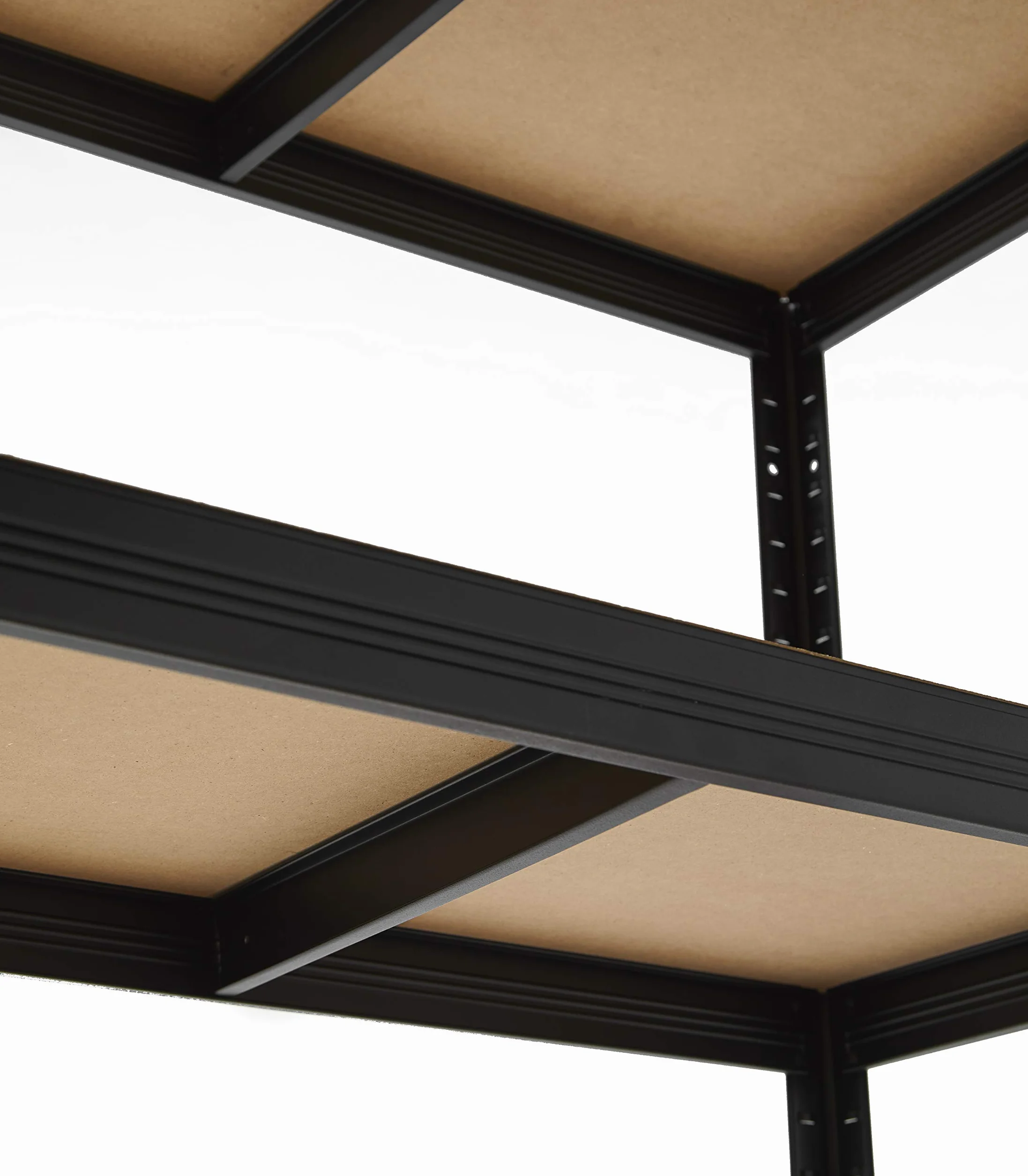 KG KITGARDEN Metalowy regał do przechowywania stali w kolorze czarnym i 4 półki MDF, 150x60x30cm