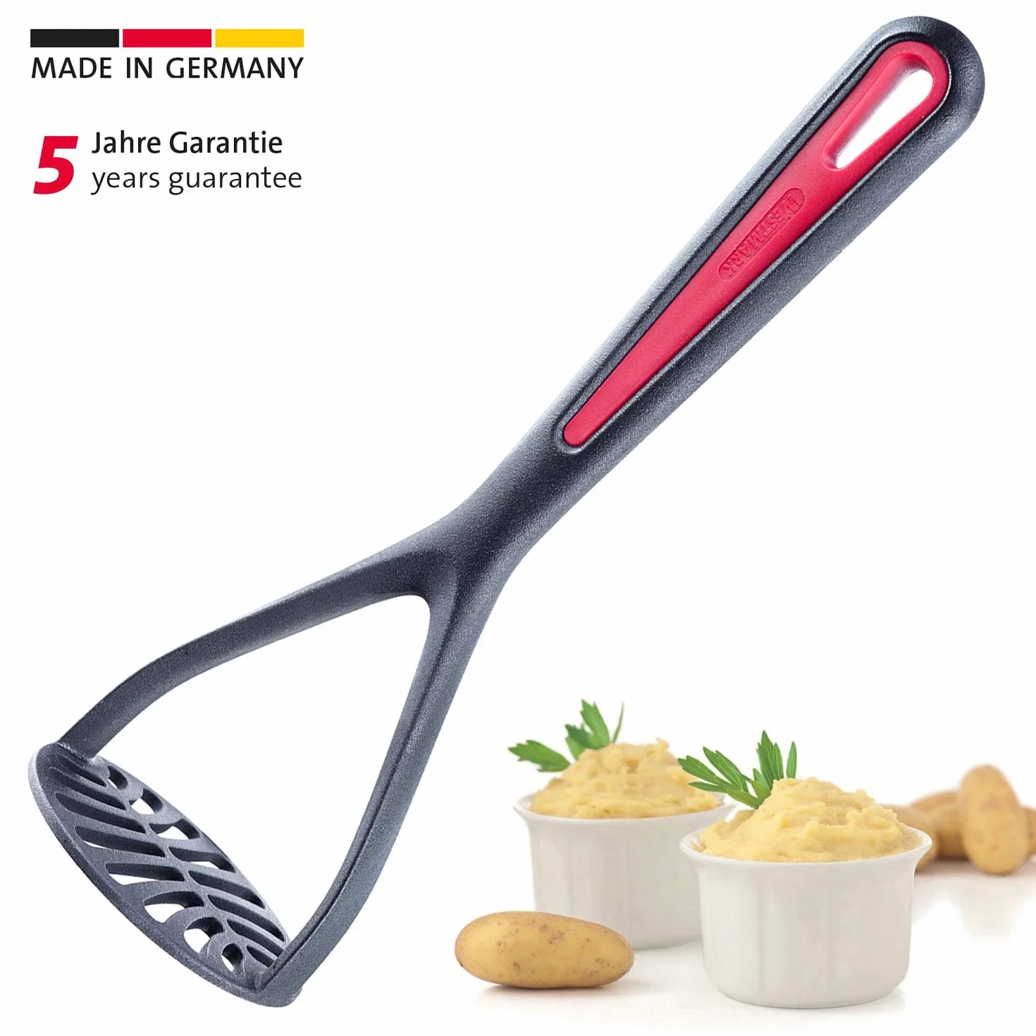 Westmark Tłuczek do ziemniaków, Długość: 27,5 cm, Gallant, Czarny/Czerwony, 29632270