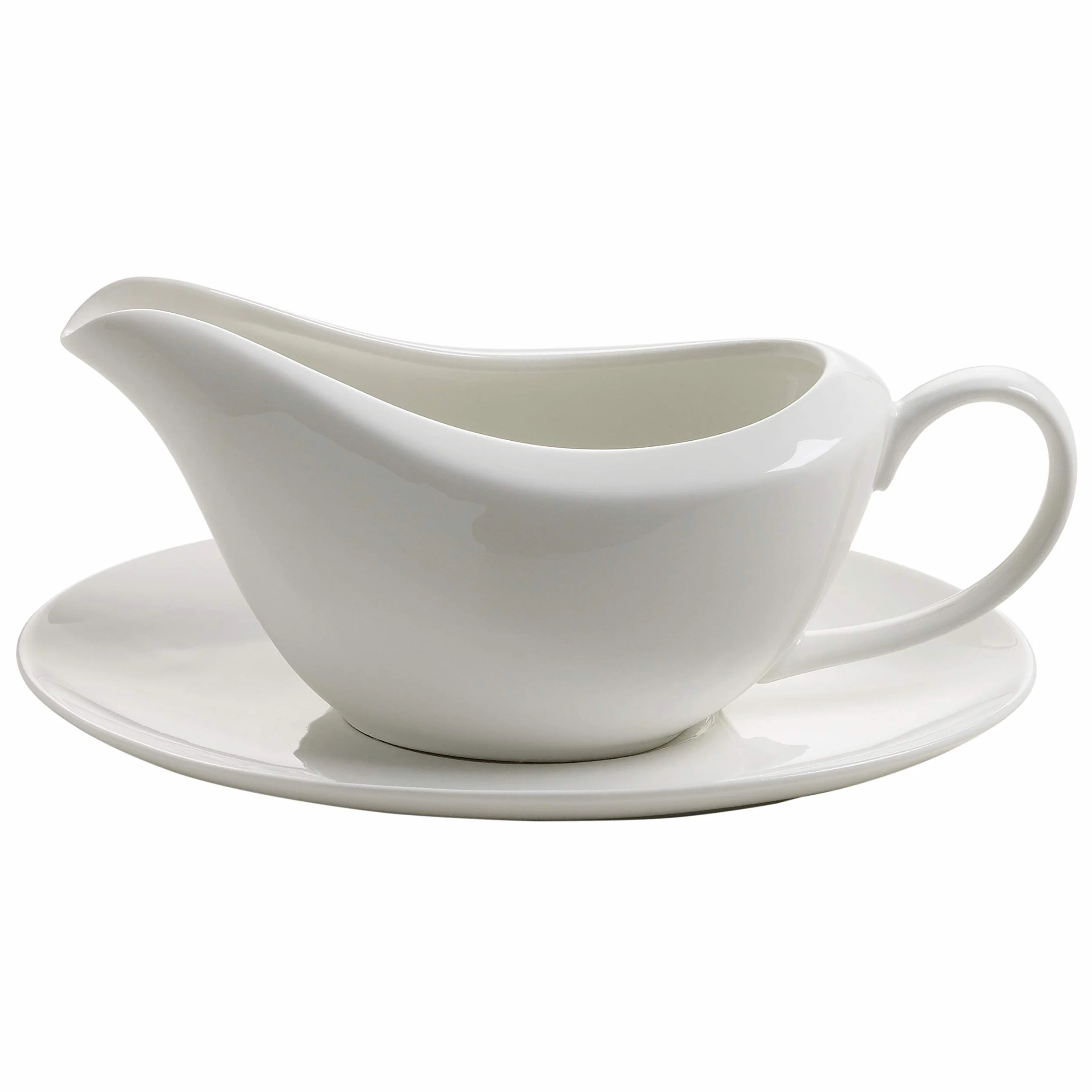 Maxwell & Williams JX58260 sosjerka ze spodkiem 220 ml – porcelana biała gładka – dzbanek do sosów – kuchnia, pudełko prezentowe