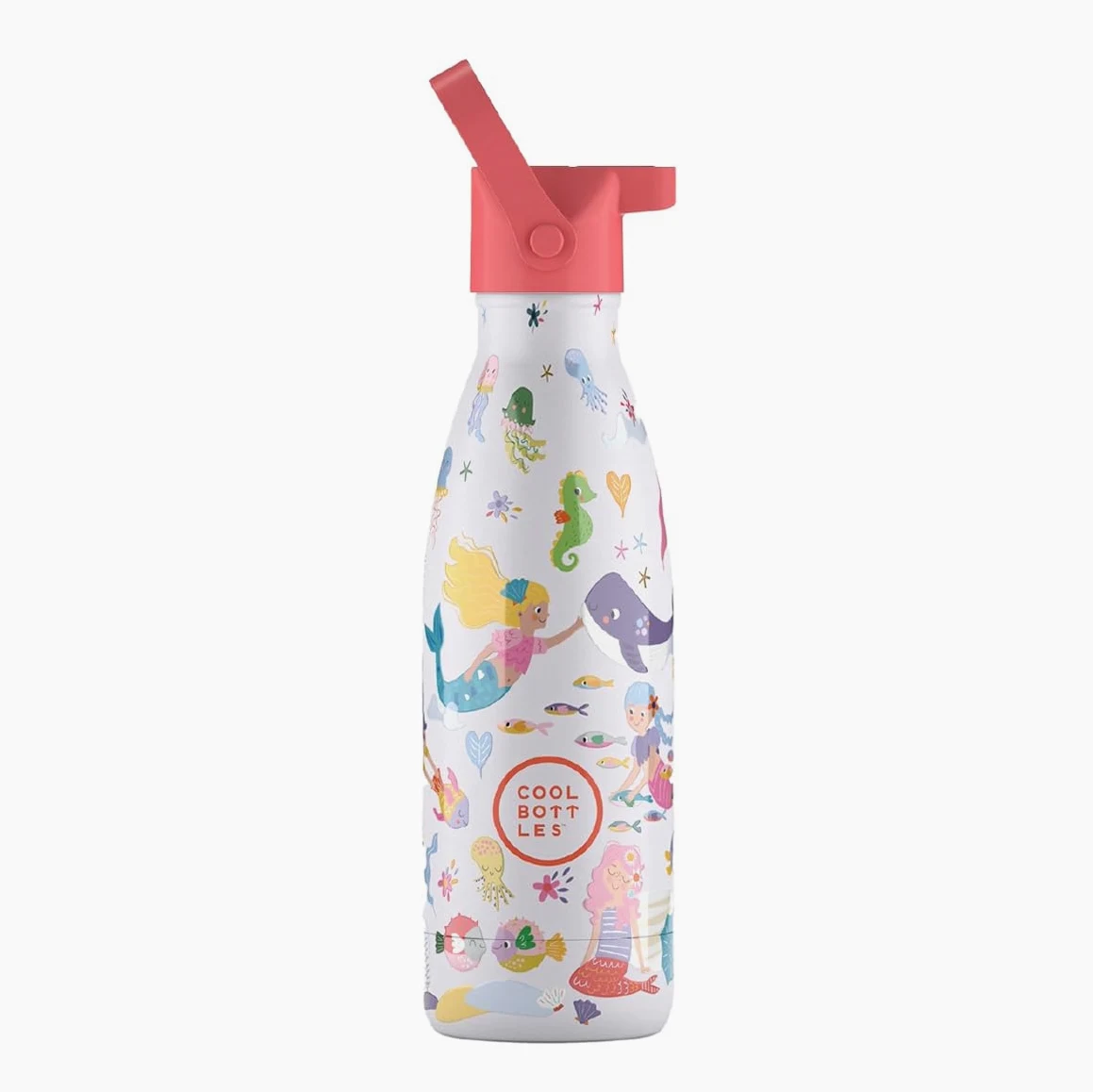 Cool Bottles - Termos dla dzieci – butelka na wodę ze stali nierdzewnej – 350 ml – Sweet Mermaids – zimne napoje 36 godzin i gorące napoje 18 godzin – bez BPA