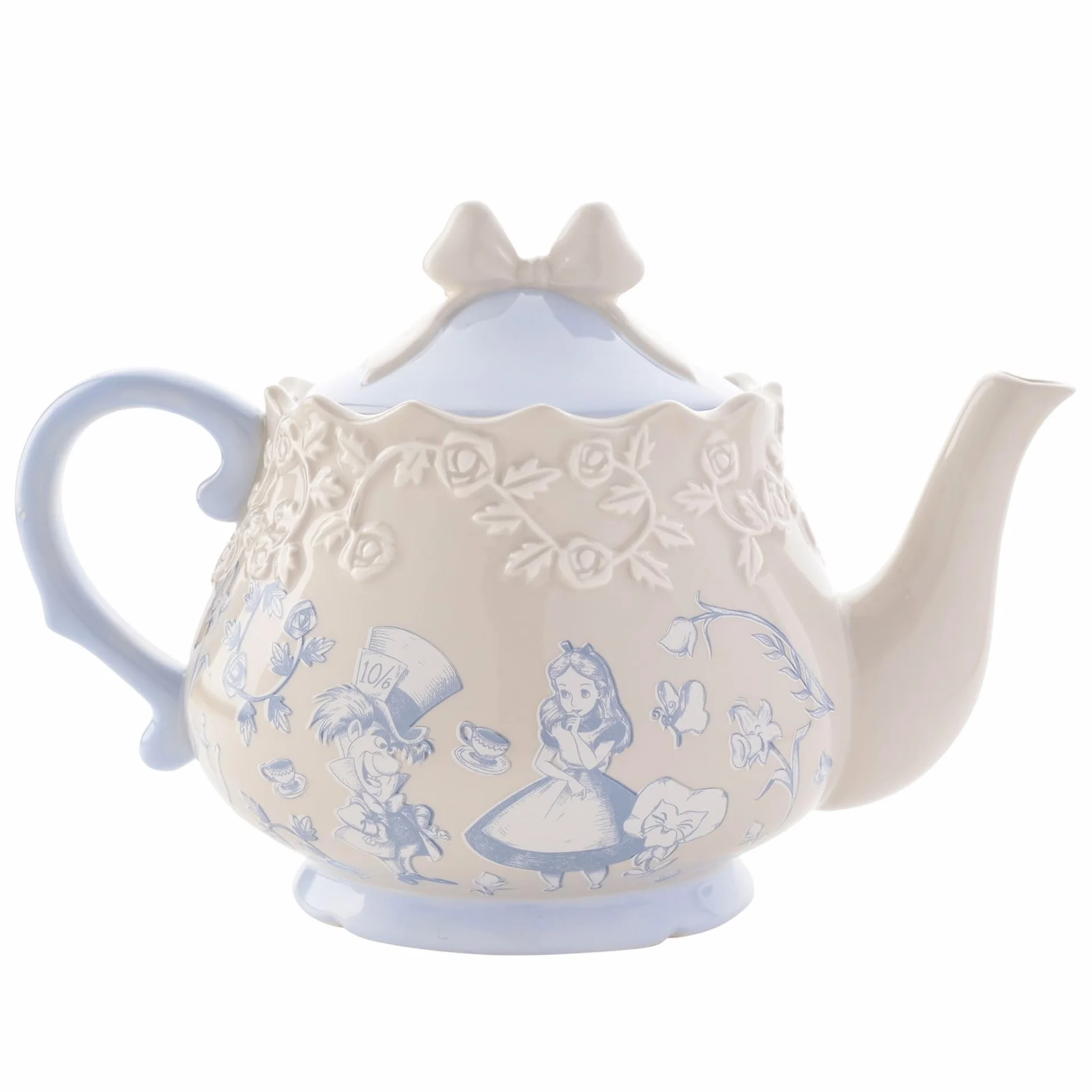 Disney - Alicja w Krainie Czarów - Ceramiczny Czajniczek - Motyw Alicji, Szalonego Kapelusznika i Róż - Wystrój i Artykuły Domowe do Dekoracji Przyjęć Ogrodowych, Hosting, Serwisu i Wyżywienia.