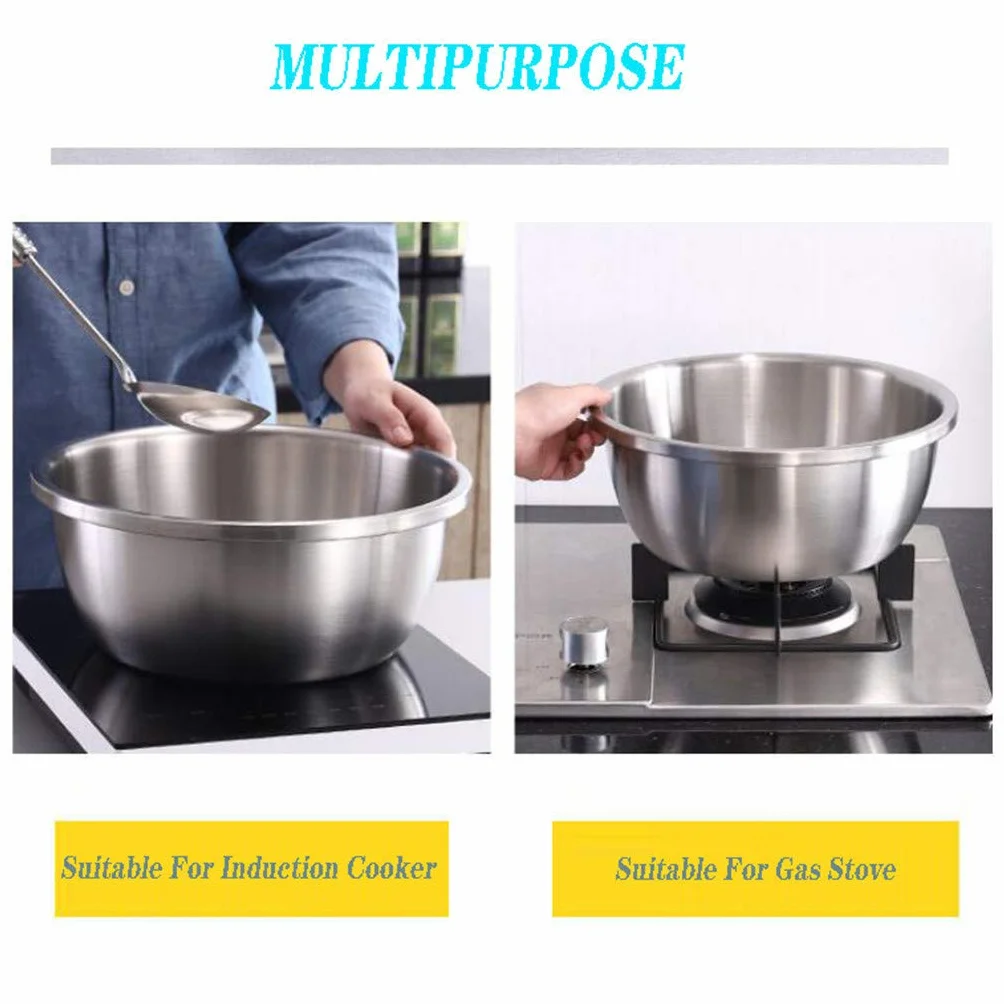 Miski do mieszania zastawy stołowej, zestaw 3 misek do sałatek ze stali nierdzewnej, metalowe miski kuchenne do mieszania, ubijania i przechowywania żywności - bez pokrywy 20 cm-
