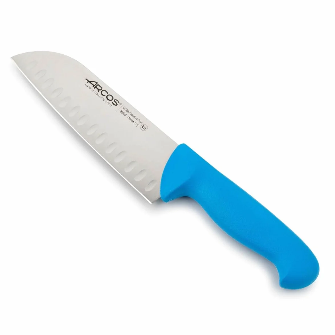 Arcos 290623 seria 2900 nóż santoku azjatycki 180 mm 18/8 stal nierdzewna niebieski uchwyt polipropylenowy