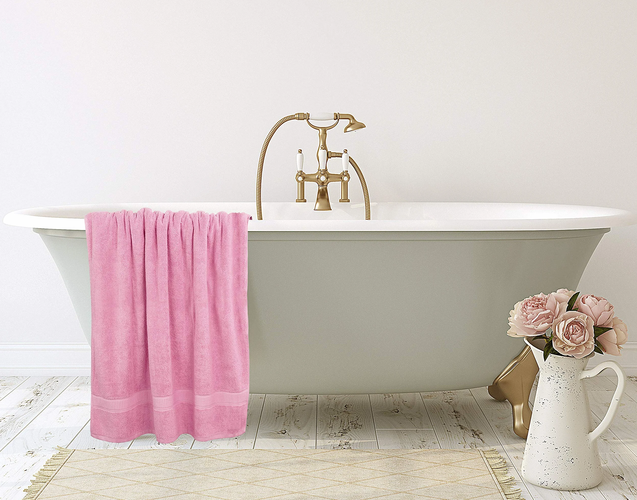 Utopia Towels Ręcznik Kąpielowy 100% Czesana Bawełna 90x180 cm 2 szt. Różowy