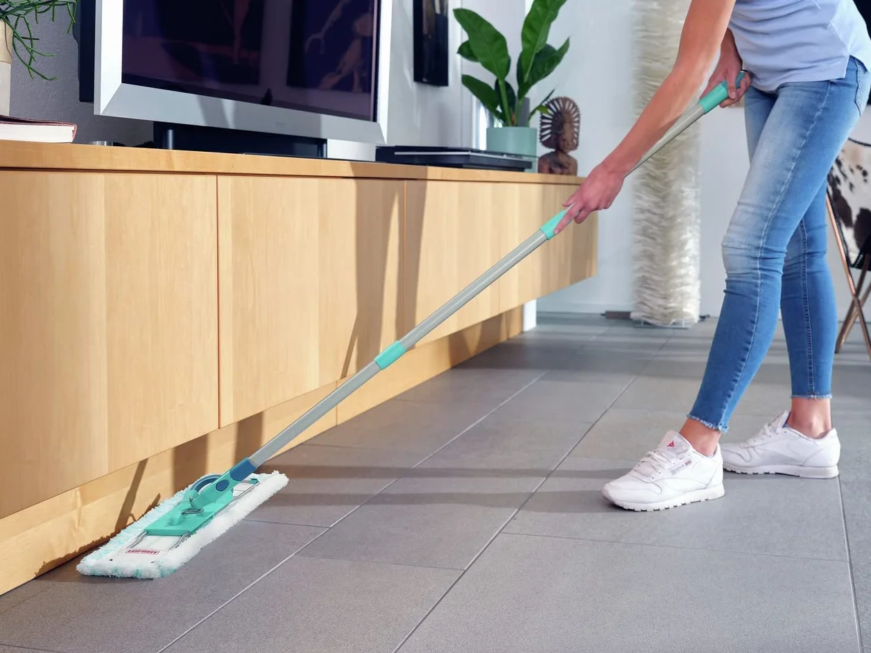 Leifheit Profi XL micro Duo mop stalowy uchwyt 146 cm mikrofibra system click 360°