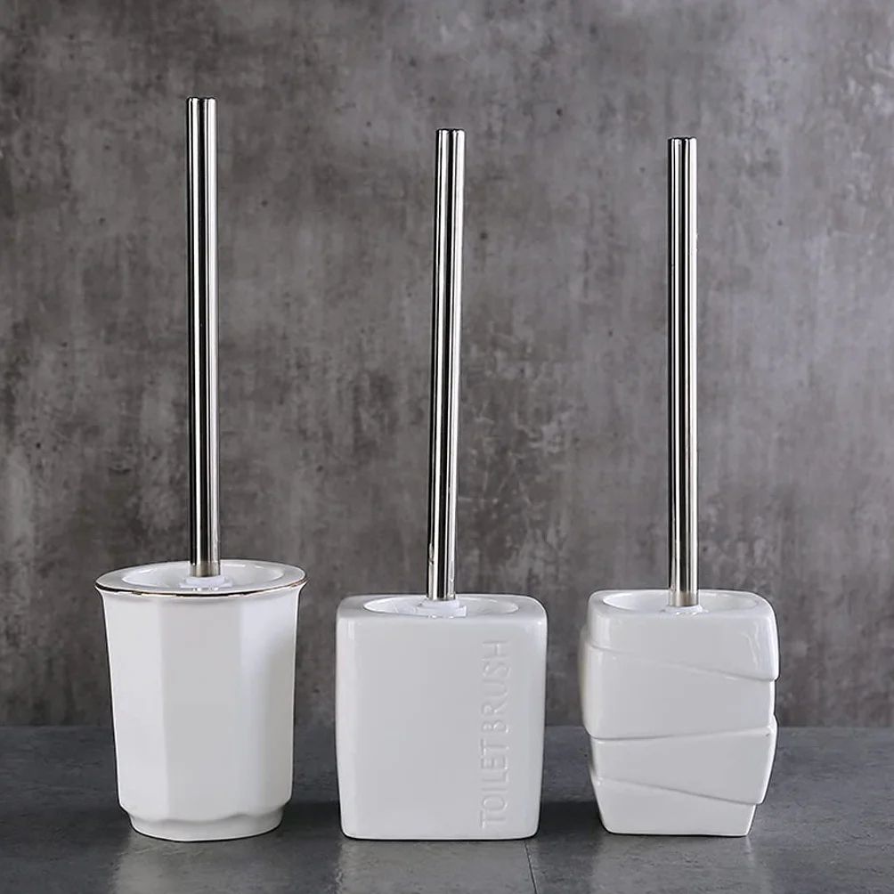 Szczotka do toalety toaleta uchwyt na szczotkę toaletową do domu szczotka ceramiczna łazienka toaleta czyszczenie szczotka ze stali nierdzewnej długi uchwyt do czyszczenia pędzli zestaw