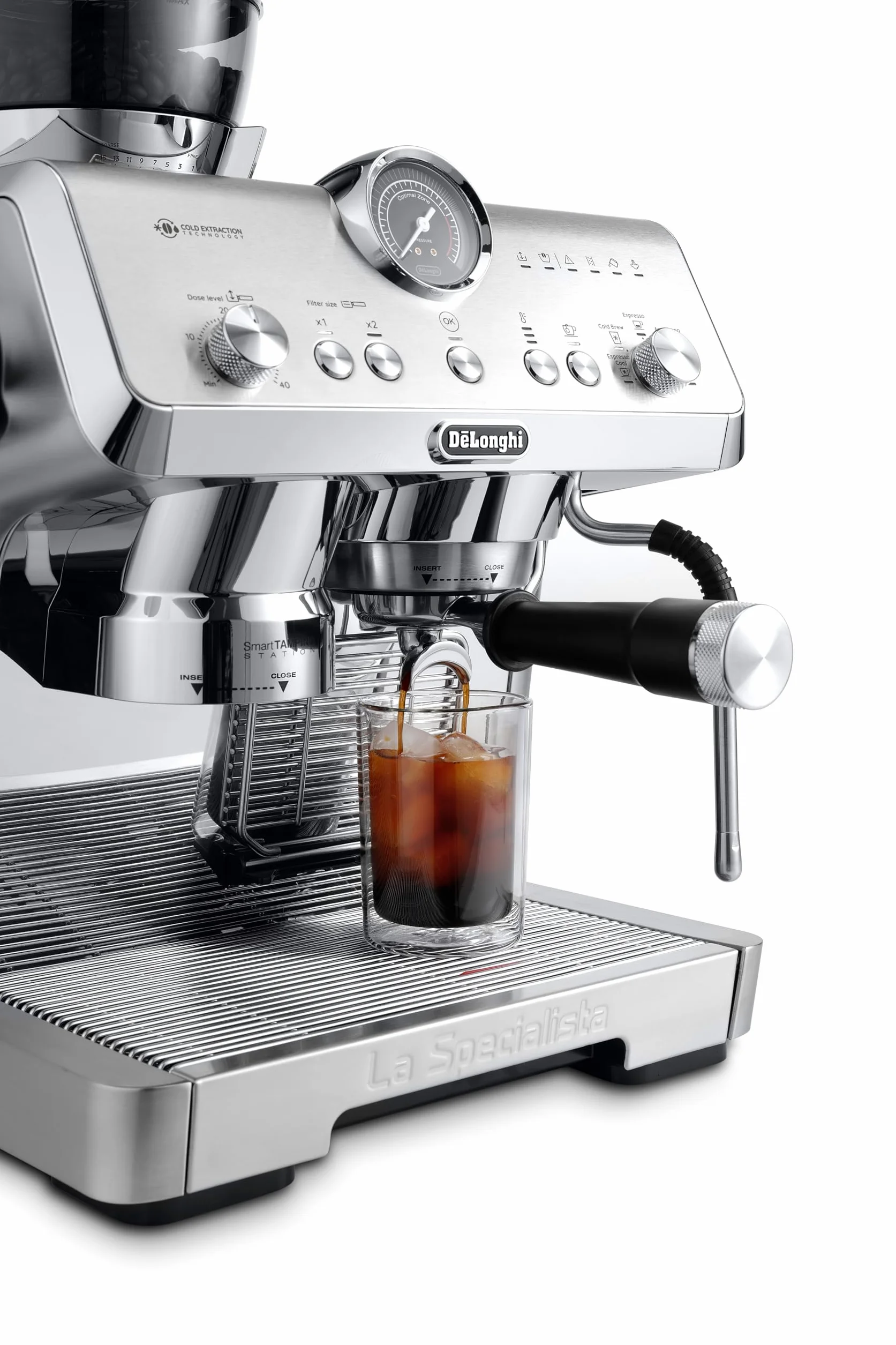 De'Longhi La Specialista Opera EC9555.M ekspres do kawy espresso z Cold Brew i Espresso Cool, profesjonalny spieniacz do mleka, technologia mielenia czujników, łącznie z zestawem Barista, 1550 W,