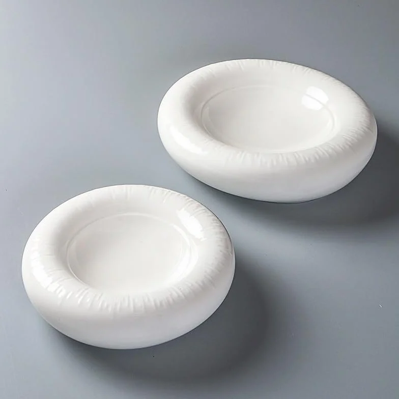 TEESONG Talerz obiadowy talerze zachodnia zastawa stołowa ceramika czysta biel kreatywny design wzór prywatne jedzenie przystawki naczynia proste wegetariańskie restauracja talerz talerz talerz do
