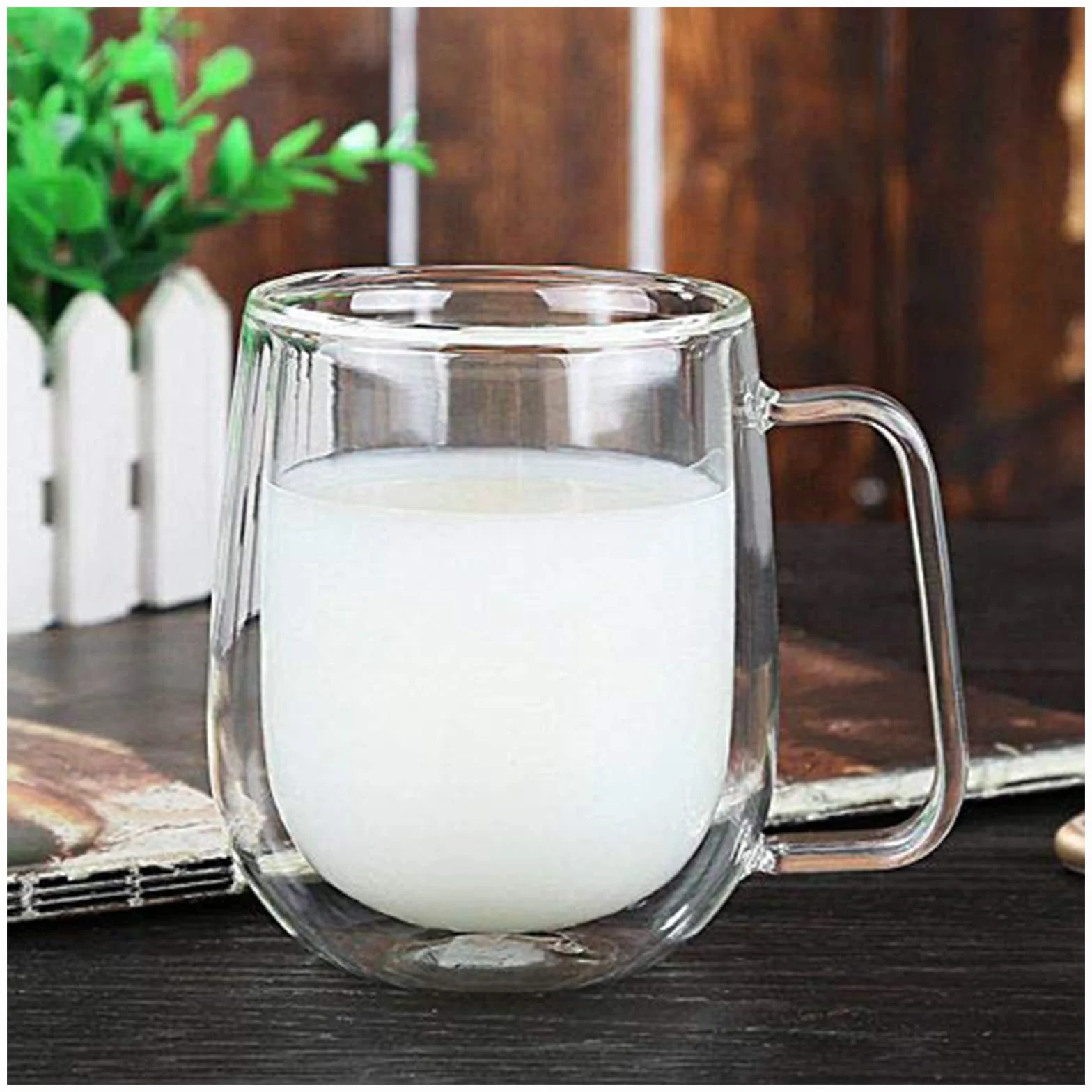 Vicloon Kubki szklanki o podwójnych ściankach, 2 kawałki kubki ze szkła borokrzemowego 250 ml, do herbaty, kawy, latte, cappuccino, espresso, piwa